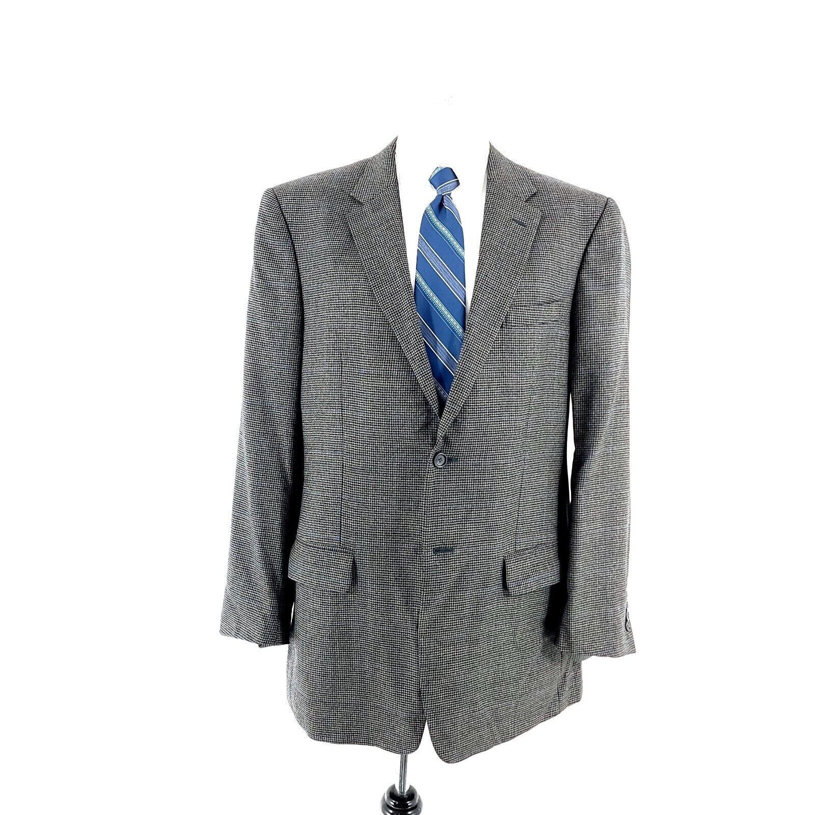 Jos. A. Bank Jos A Bank Traveler's Tweed Wool 2 Button Sport Coat Gray Bl Size 42L - 4 Thumbnail