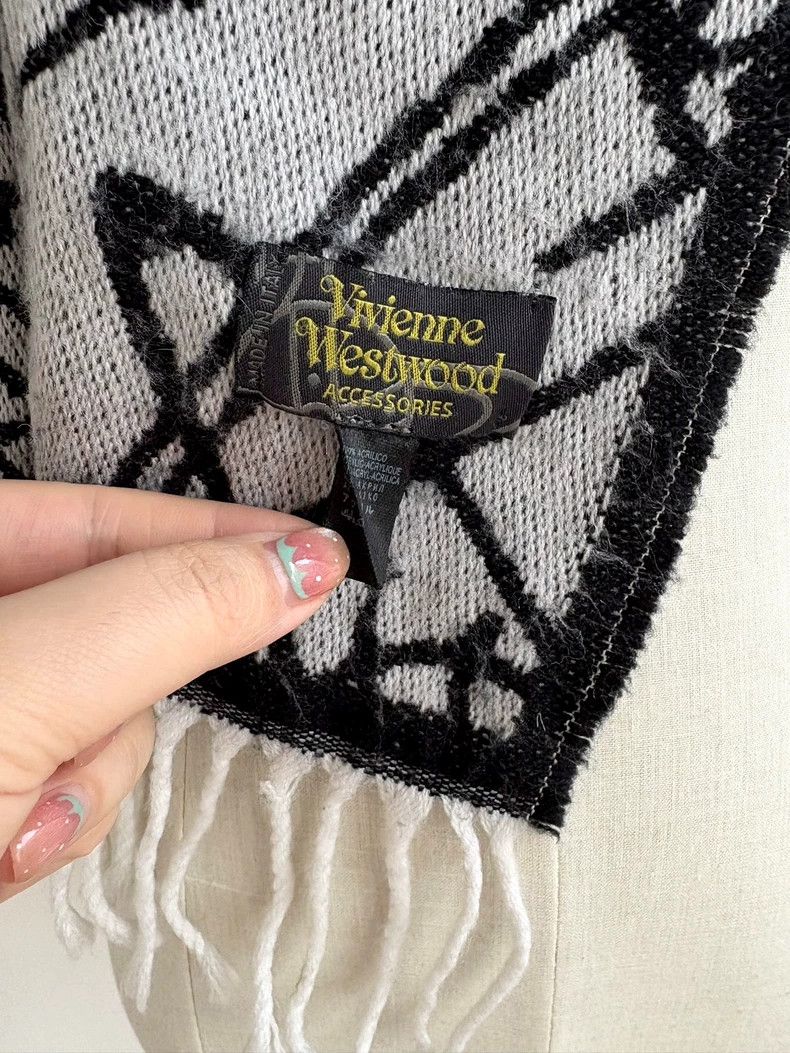Vivienne Westwood Vivienne Westwood Black and gray double-sided scarf with S Size ONE SIZE - 4 Thumbnail