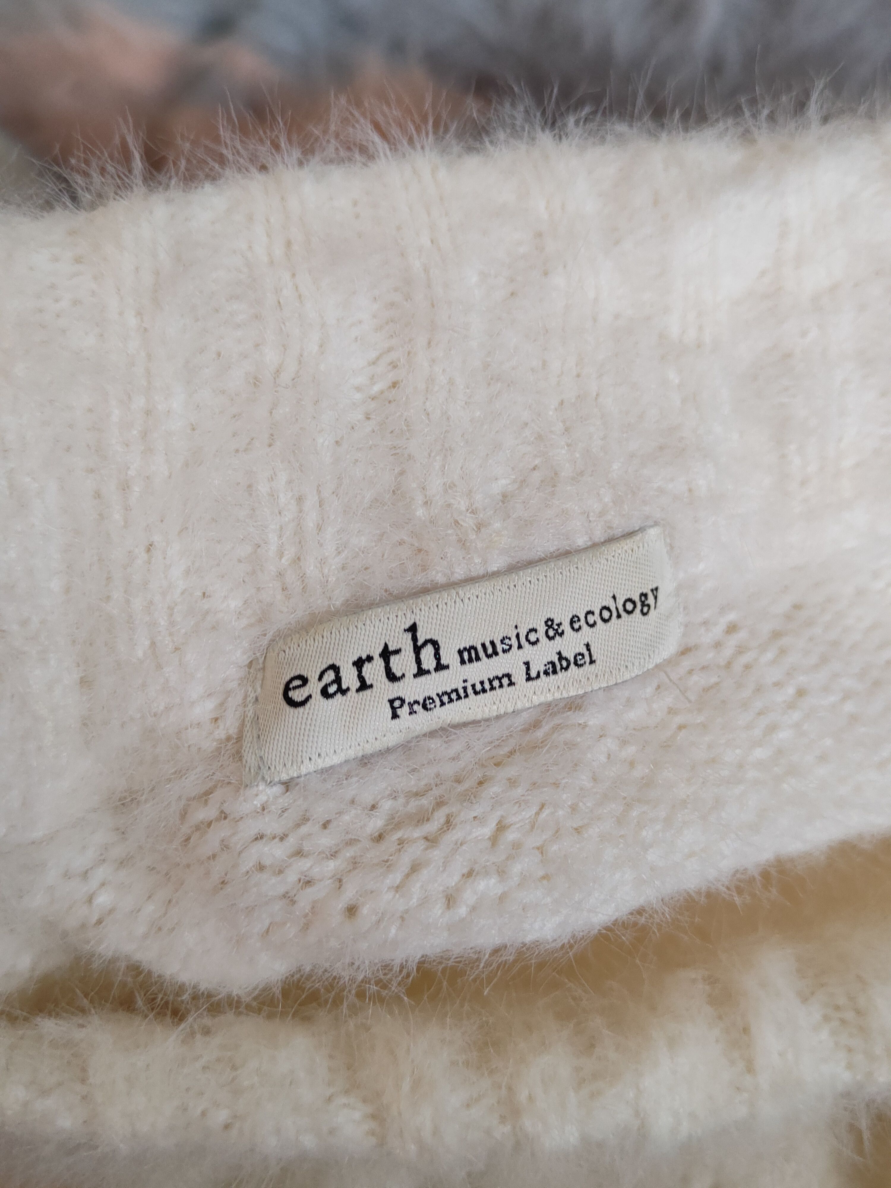 Aran Isles Knitwear Earth Music& Ecology Ivory Fur Mohair Knitwear #S1938 Size M / US 6-8 / IT 42-44 - 12 Thumbnail