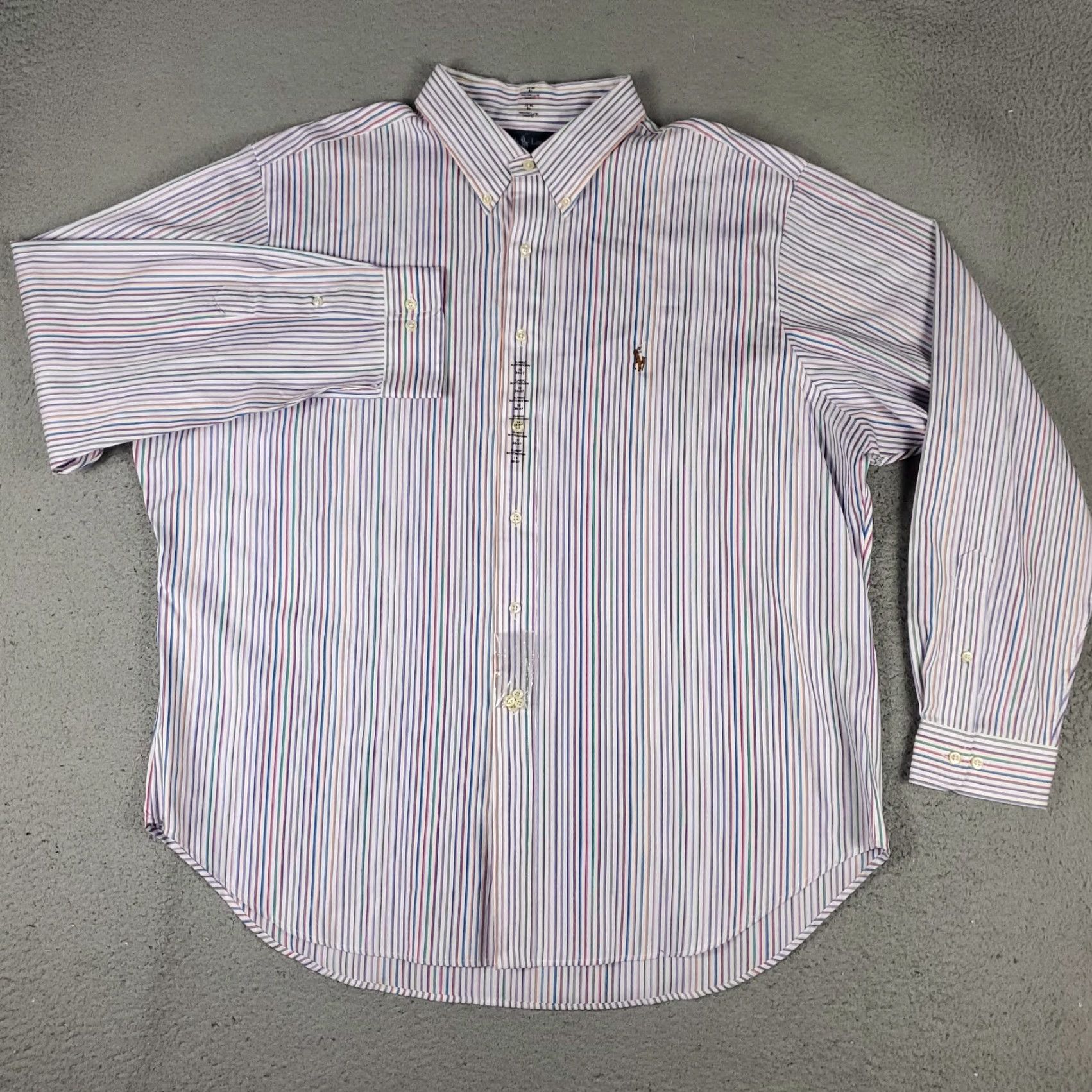 Ralph Lauren Ralph Lauren Shirt Adult 18 Purple Striped Long Sleeve Button-Down Pony Logo Classic Fit Mens Size US XXL / EU 58 / 5 - 3 Thumbnail