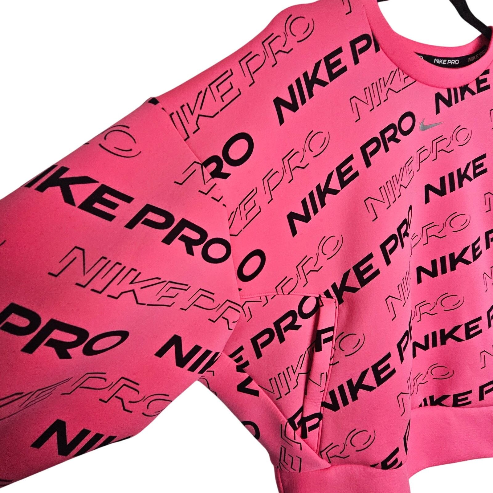 Nike Nike Pro All Over Print Logo Fleece Crewneck Sweatshirt Size S / US 4 / IT 40 - 4 Thumbnail