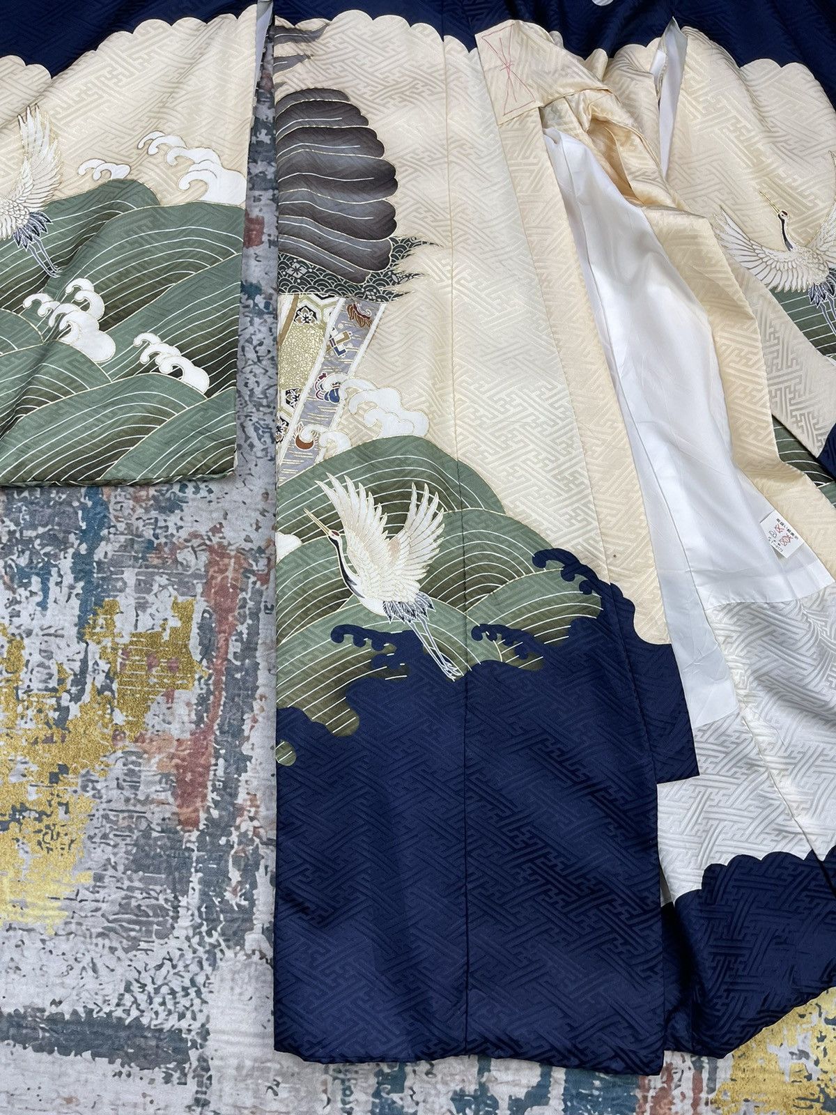 Dragonfly Vintage Japanese Traditional Silk Art Kimono Size S / US 4 / IT 40 - 12 Thumbnail