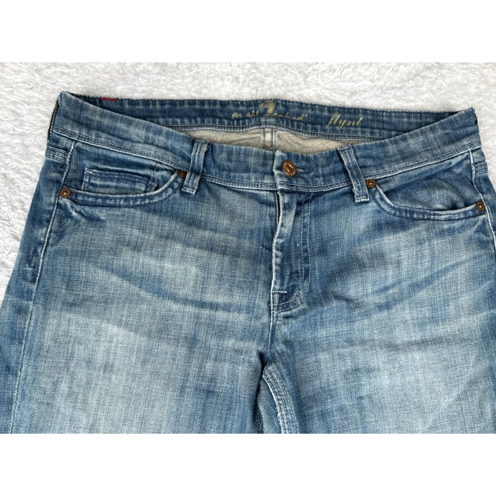 7 For All Mankind 7 For All Mankind Jeans Women 28 Blue Denim Bootcut Distressed Cotton 7 For All Mankind Pants Women 28 Blue Denim Jean Flynt Bootcut Distressed Cotton Size 28" / US 6 / IT 42 - 4 Thumbnail