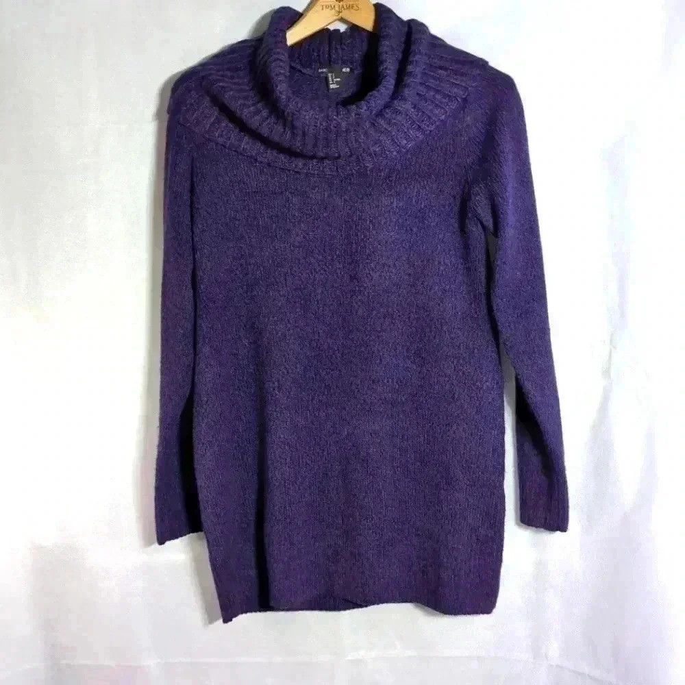 H&M Cowl collar long sleeve Tunic sweater by H&M Purple multi Size S / US 4 / IT 40 - 1 Thumbnail