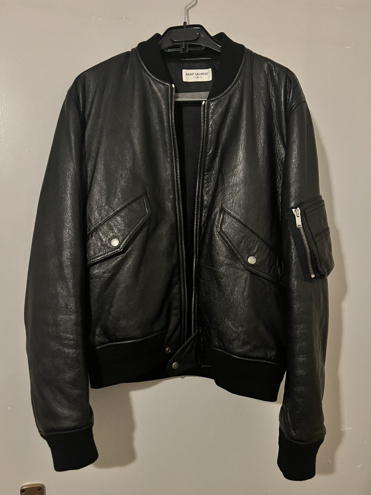 Saint Laurent Paris Saint Laurent MA-1 Leather Bomber Jacket Size US M / EU 48-50 / 2 - 1 Thumbnail