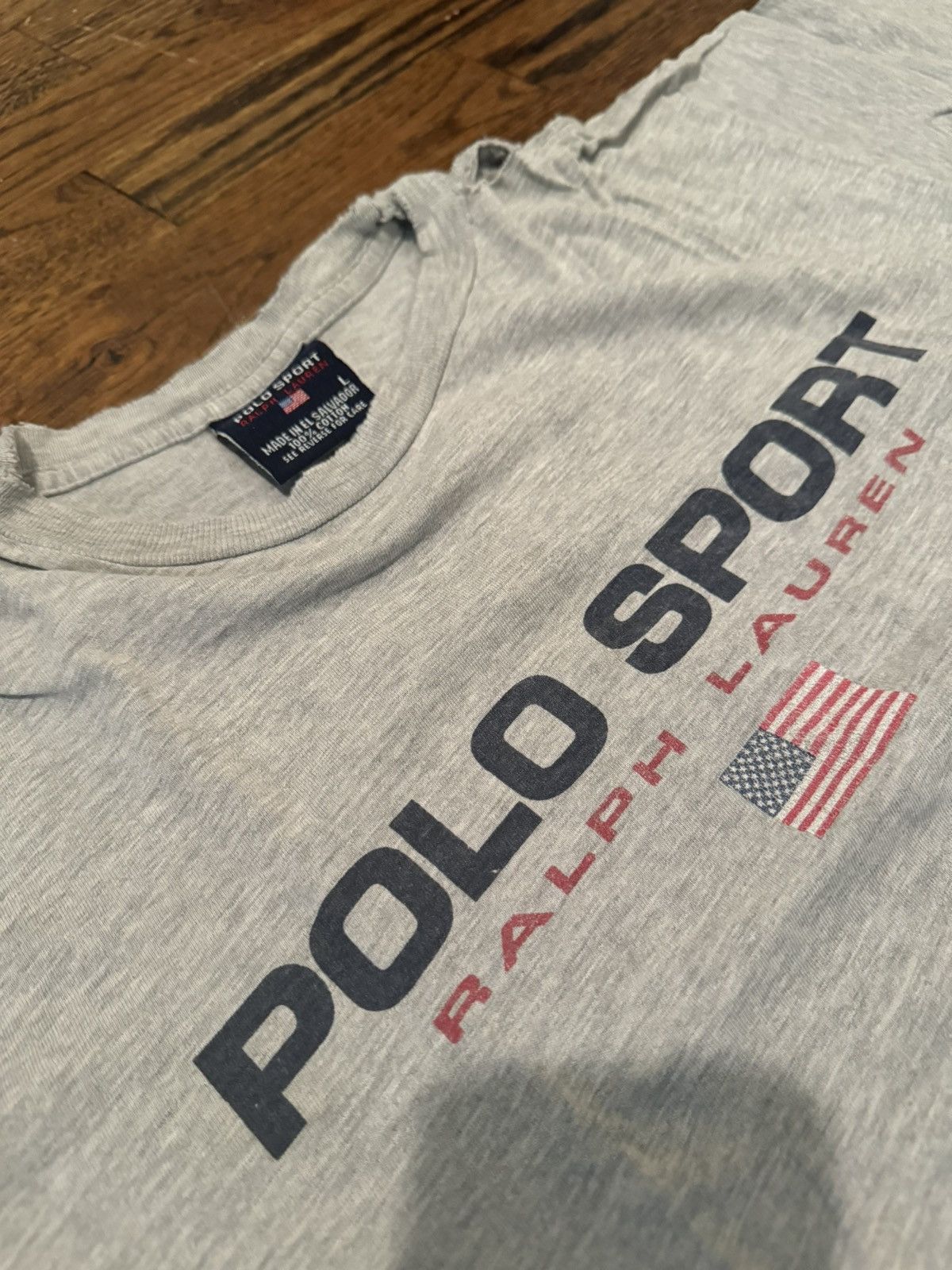 Polo Ralph Lauren Polo Sport Grey Tee Vintage Size US L / EU 52-54 / 3 - 3 Thumbnail