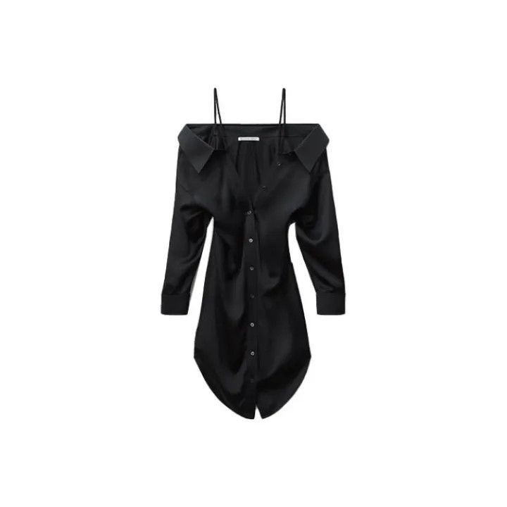 Alexander Wang Alexander Wang SS22 Off-Shoulder Black Dress 0079 Size S / US 4 / IT 40 - 1 Thumbnail