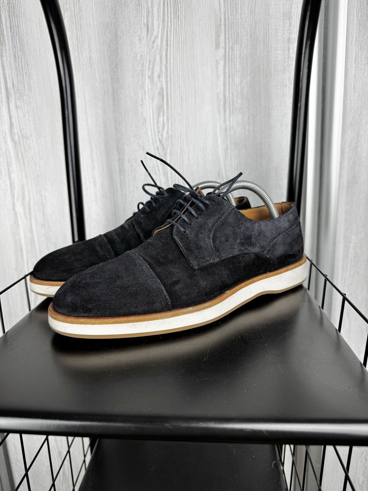 Hugo Boss Boss Hugo Boss Men's Oracle Derby blue suede Size US 8.5 / EU 41-42 - 5 Thumbnail