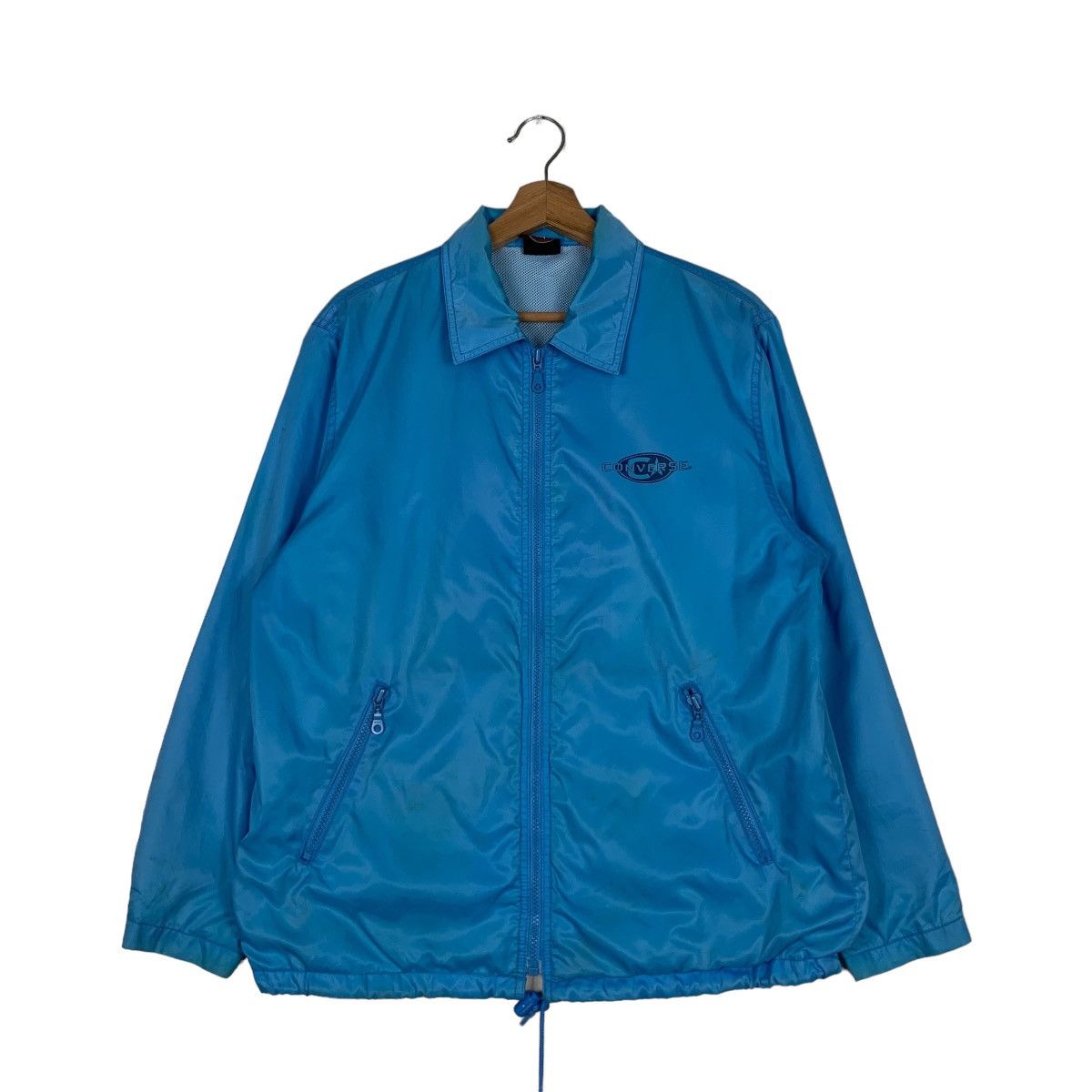 Converse 90's CONVERSE ALL STAR Big Logo Light Blue Jacket #0574-C26 Size US M / EU 48-50 / 2 - 3 Thumbnail