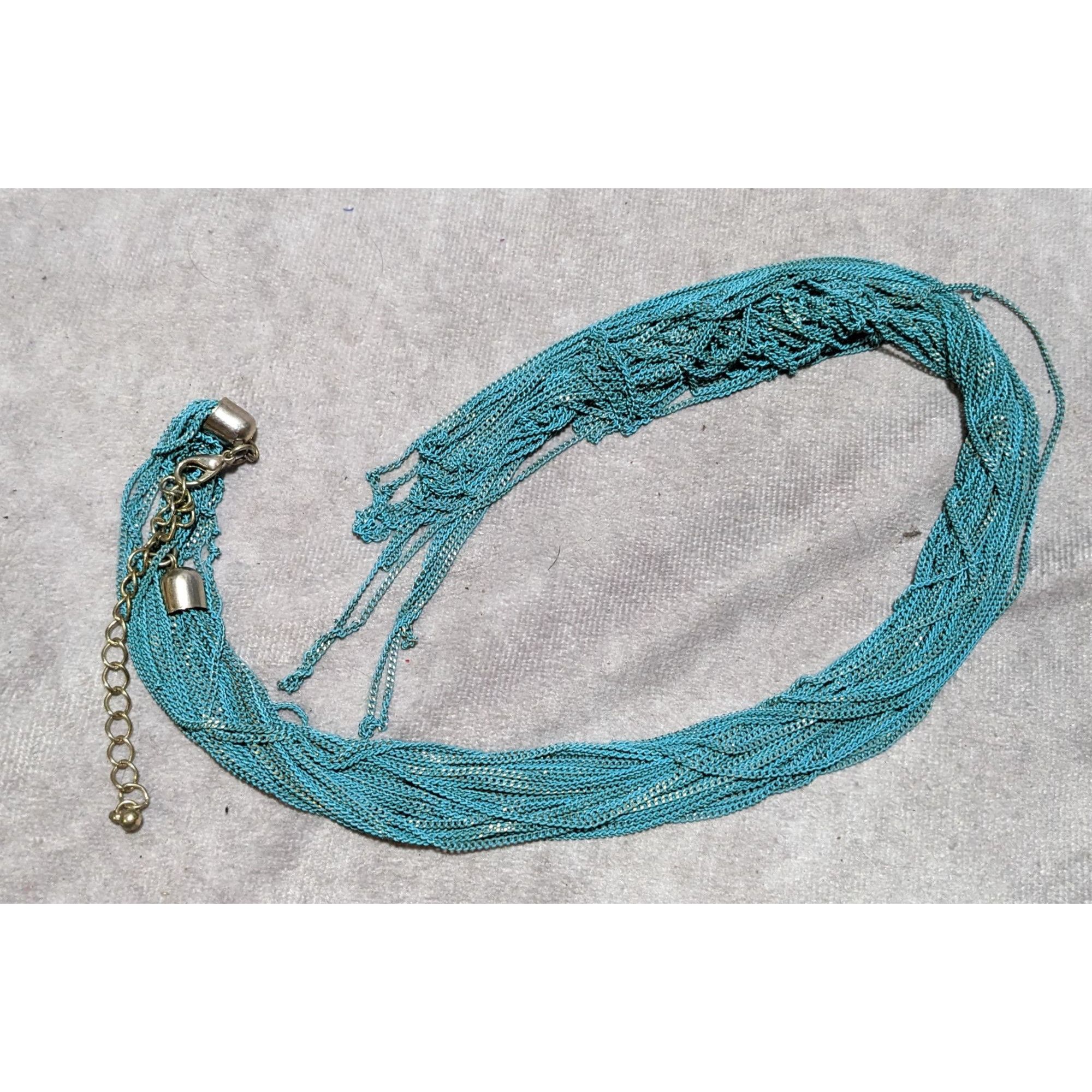 Other Abstract Blue Multilayer Chain Necklace Size ONE SIZE - 10 Thumbnail