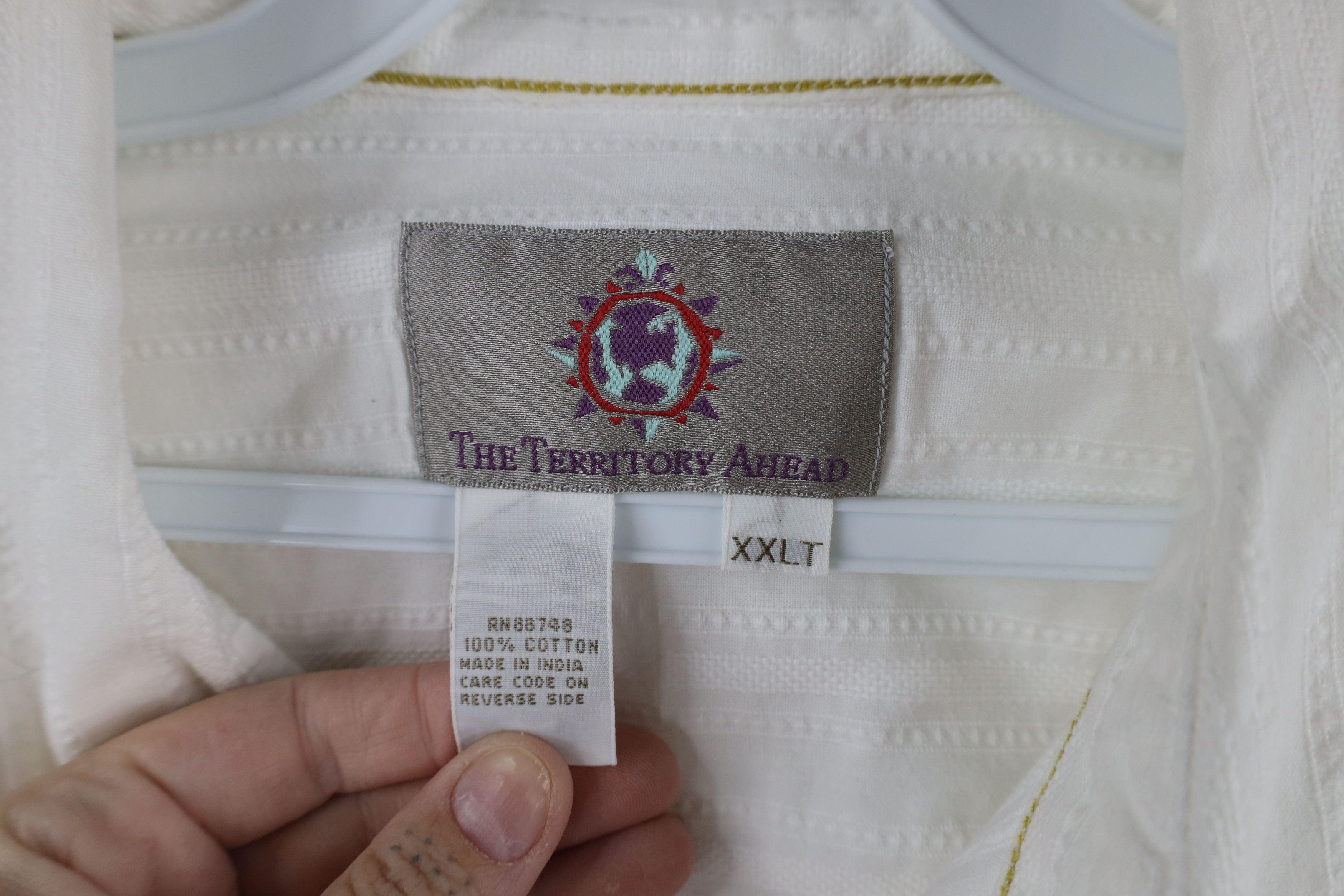 Vintage Vintage 90s Streetwear Collared Button Shirt White Cotton Size US XXL / EU 58 / 5 - 6 Thumbnail