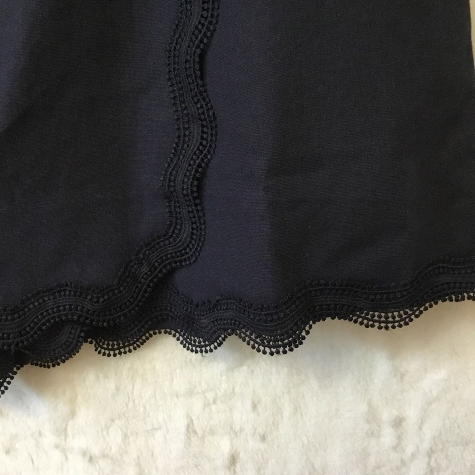 Other Love Bonito Navy Blue Linen Scallop Skorts Size 28" / US 6 / IT 42 - 6 Thumbnail