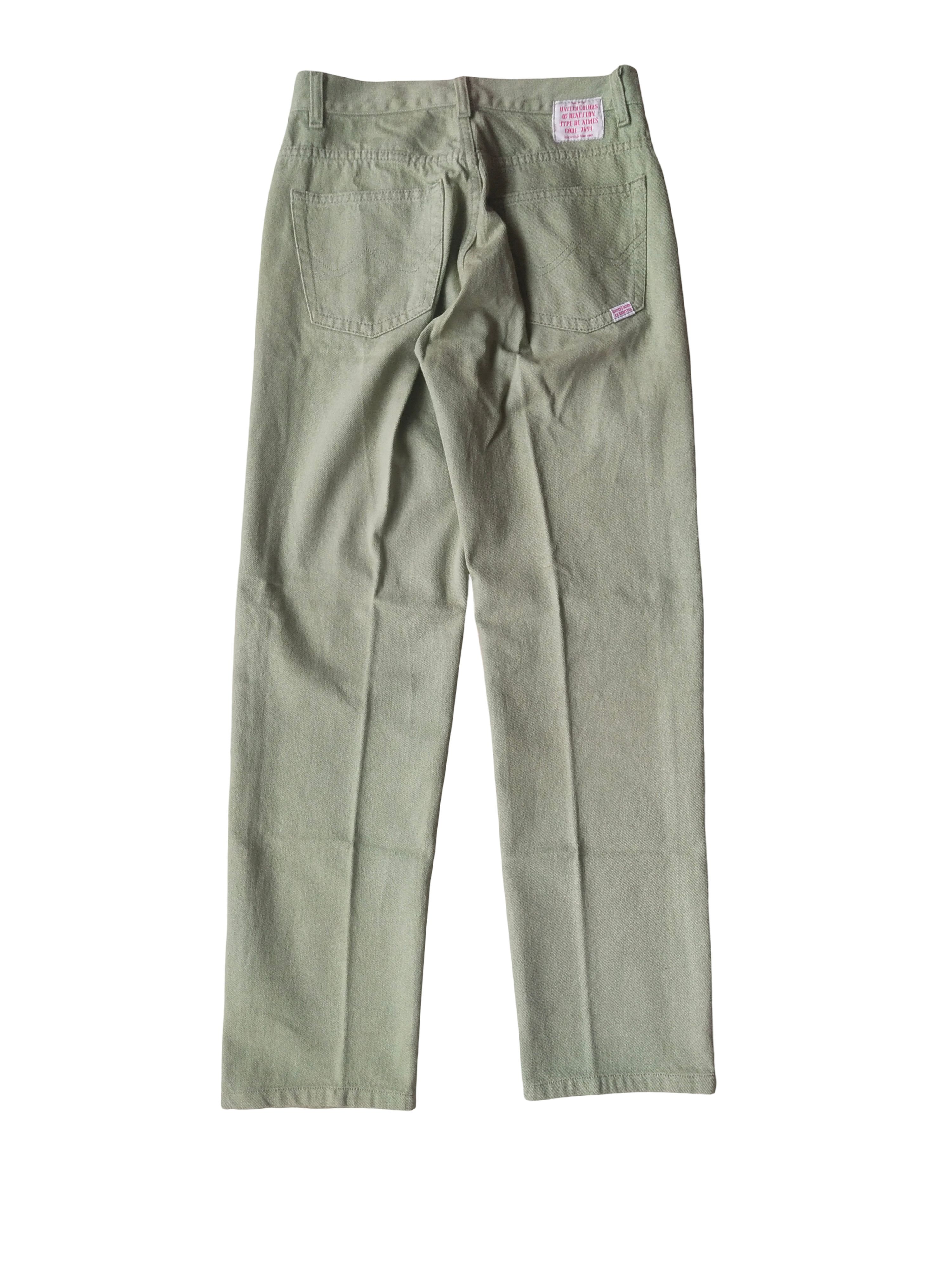 United Colors Of Benetton 1990s Benetton Made in Italy Sage Green Denim Jeans Size US 28 / EU 44 - 6 Thumbnail