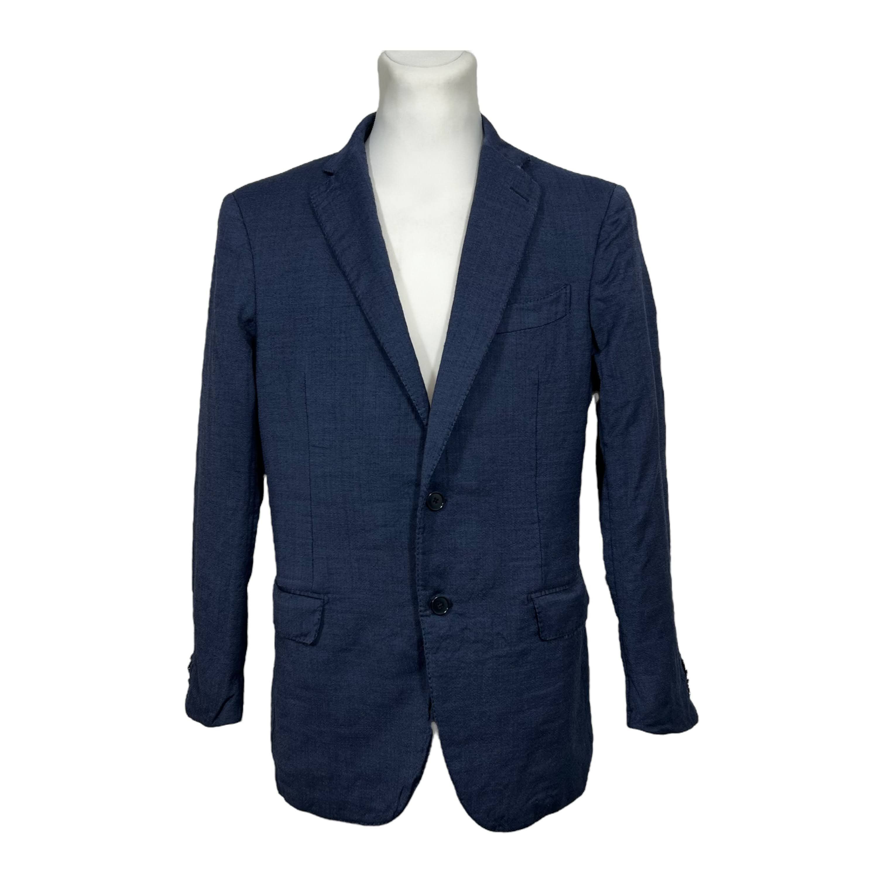 Ermenegildo Zegna Ermenegildo Zegna Navy Blue Pure Wool Resort Blazer Slim 40R Size 40R - 1 Thumbnail