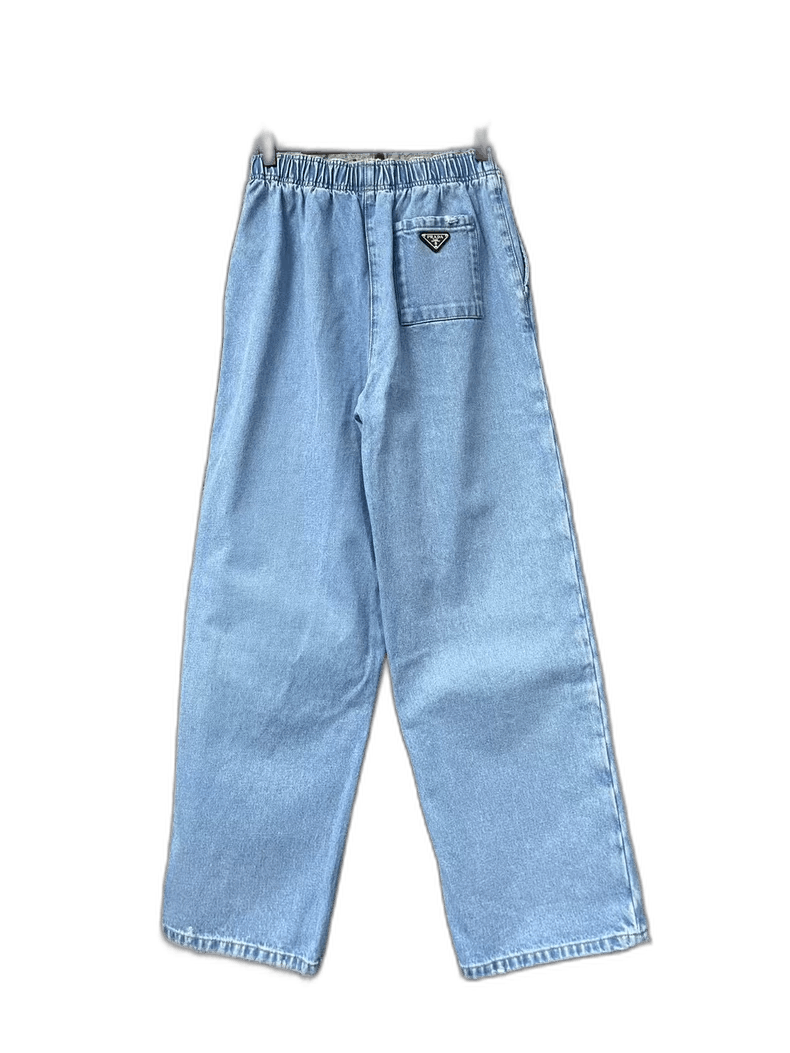 Prada Prada Blue Denim Pants with Triangle Tag -2505 Size US 26 / EU 42 - 1 Thumbnail
