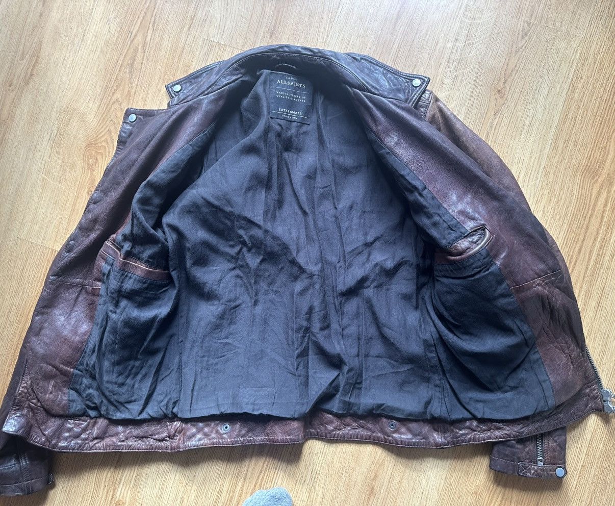 Allsaints All Saints Biker Conroy Lamb Leather Jacket XS Brown Size US XS / EU 42 / 0 - 11 Thumbnail