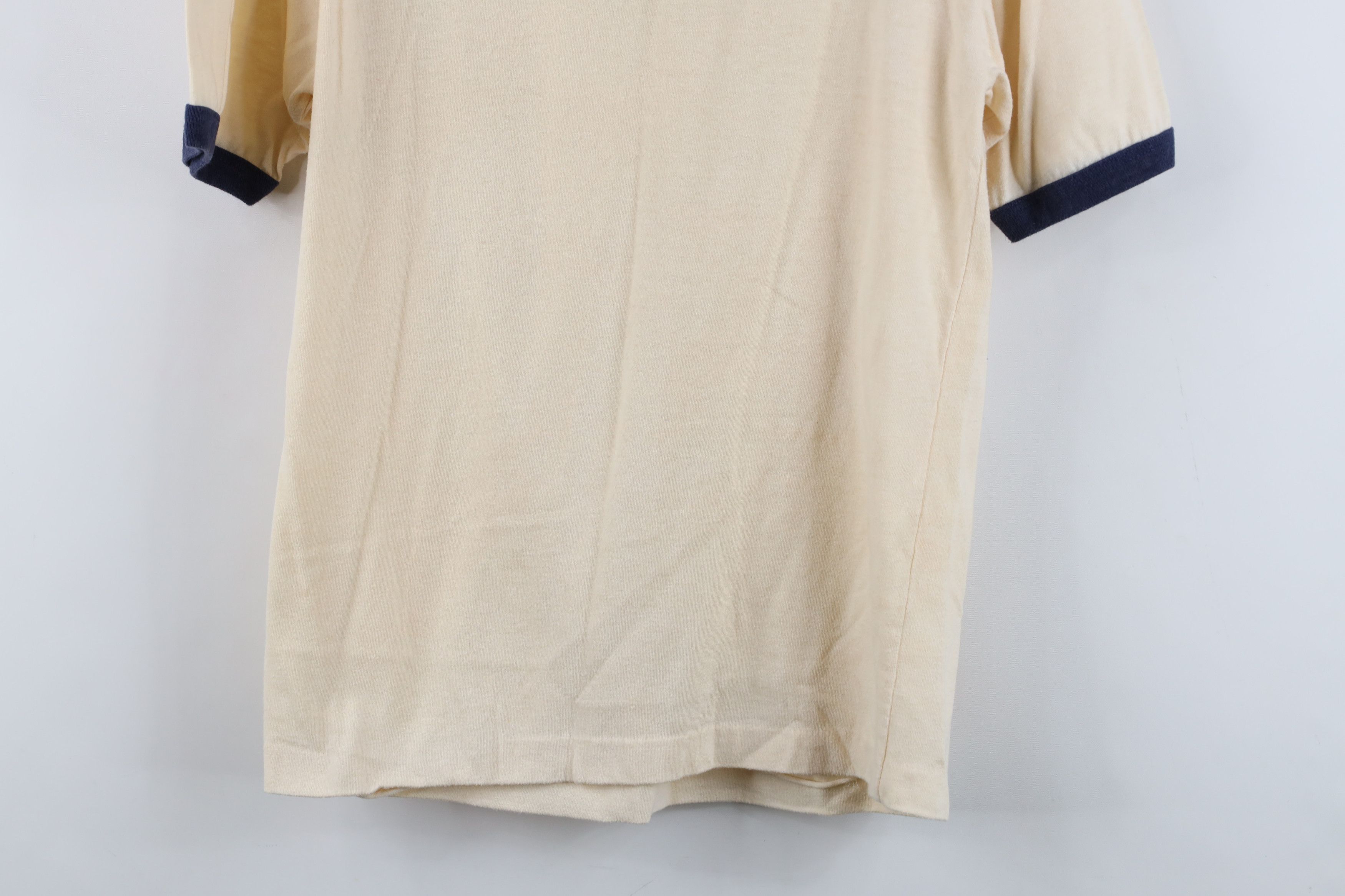 Champion Vintage 70s Champion Mesh Ringer Henley T-Shirt Beige USA Size US L / EU 52-54 / 3 - 15 Thumbnail