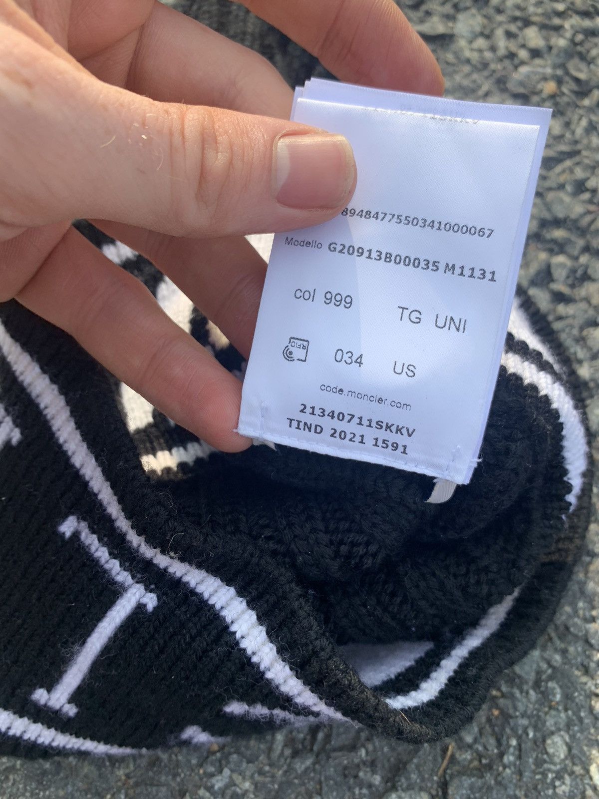 Moncler Black and White Balaclava Mask Grailed