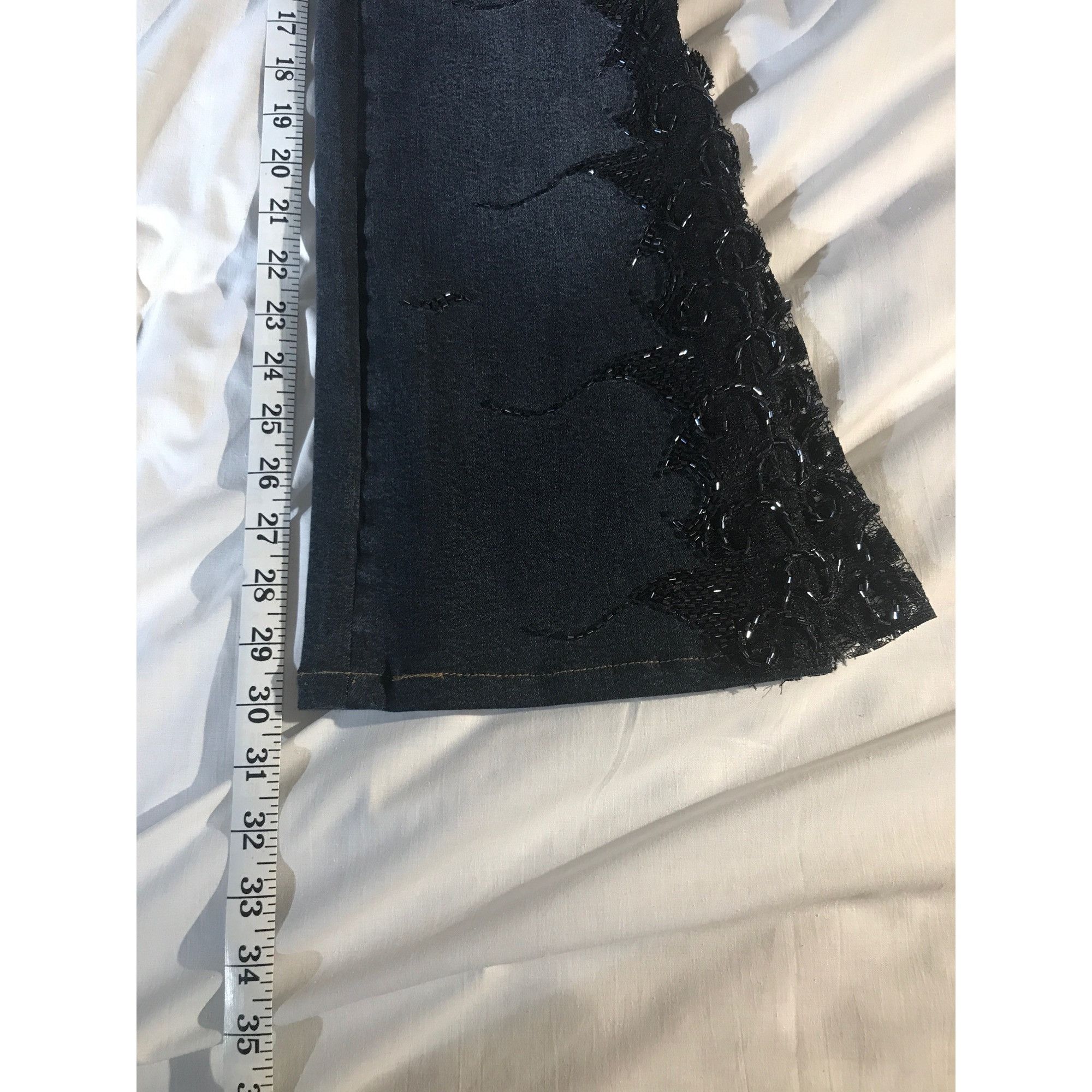 Vintage Sassy Thai Women's Vintage Blue & Black Beaded Flare Jeans Size 26" / US 2 / IT 38 - 9 Thumbnail