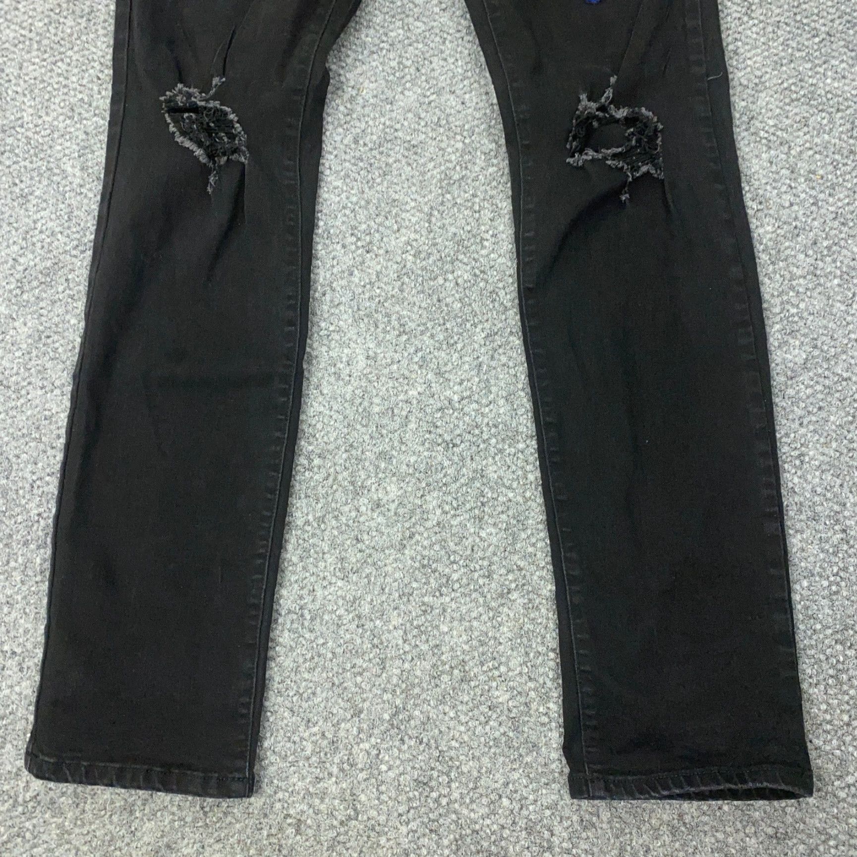Vintage Heritage By America Roku Studio Drippy Jeans Mens 36 Black Distressed Skinny Jeans 5-Pocket Denim Cotton Regular 32L Mens Size US 36 / EU 52 - 6 Thumbnail