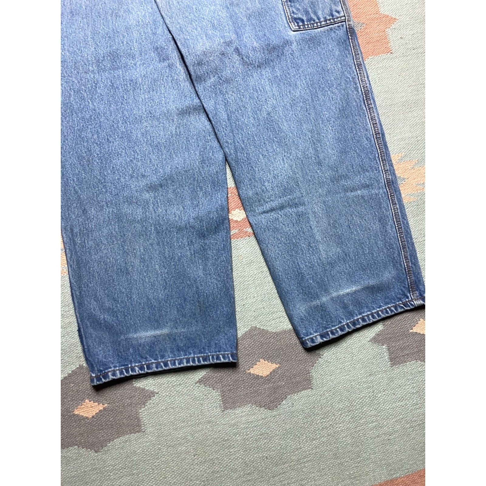 Jordache VINTAGE Jordache Jeans Men 36 Waist 32 Inseam Wide-Leg Hip Hop Baggy Carpenter JNCO Skater Blue Size US 36 / EU 52 - 2 Thumbnail