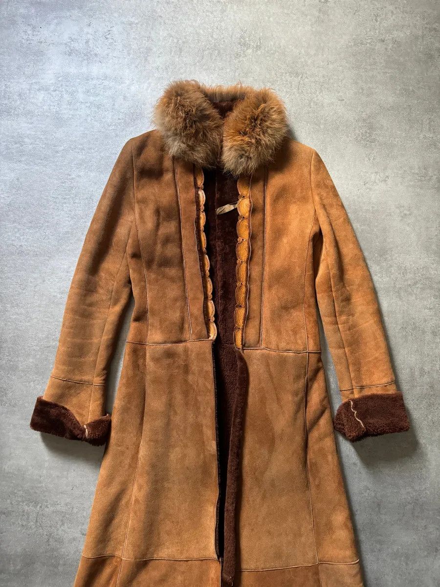 Roberto Cavalli 2000s Roberto Cavalli Royal Leather Long Camel Coat Size M / US 6-8 / IT 42-44 - 5 Thumbnail