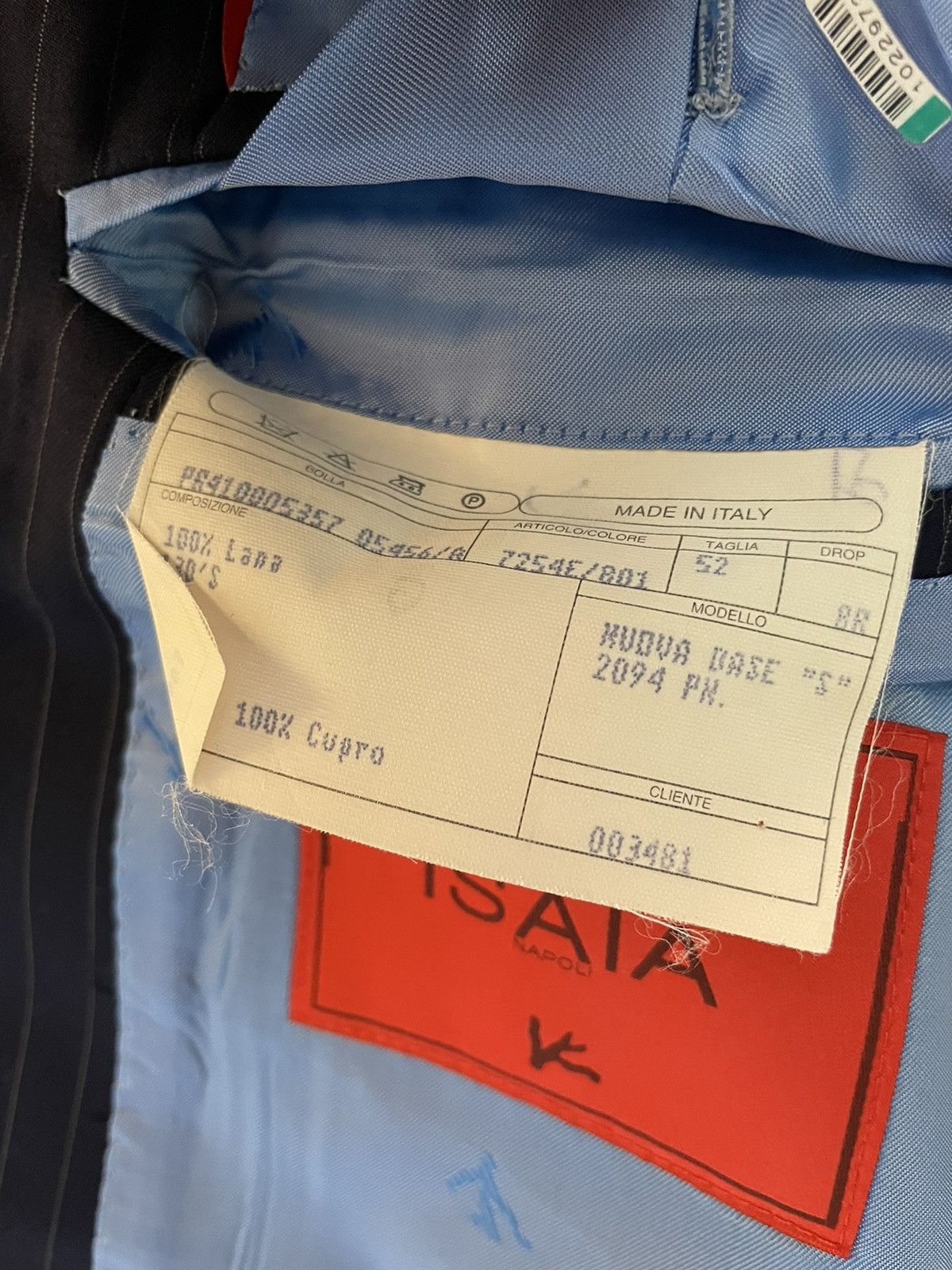 Isaia Base S Super 130’s Pinstripe Suit Jacket Size 42R - 10 Thumbnail