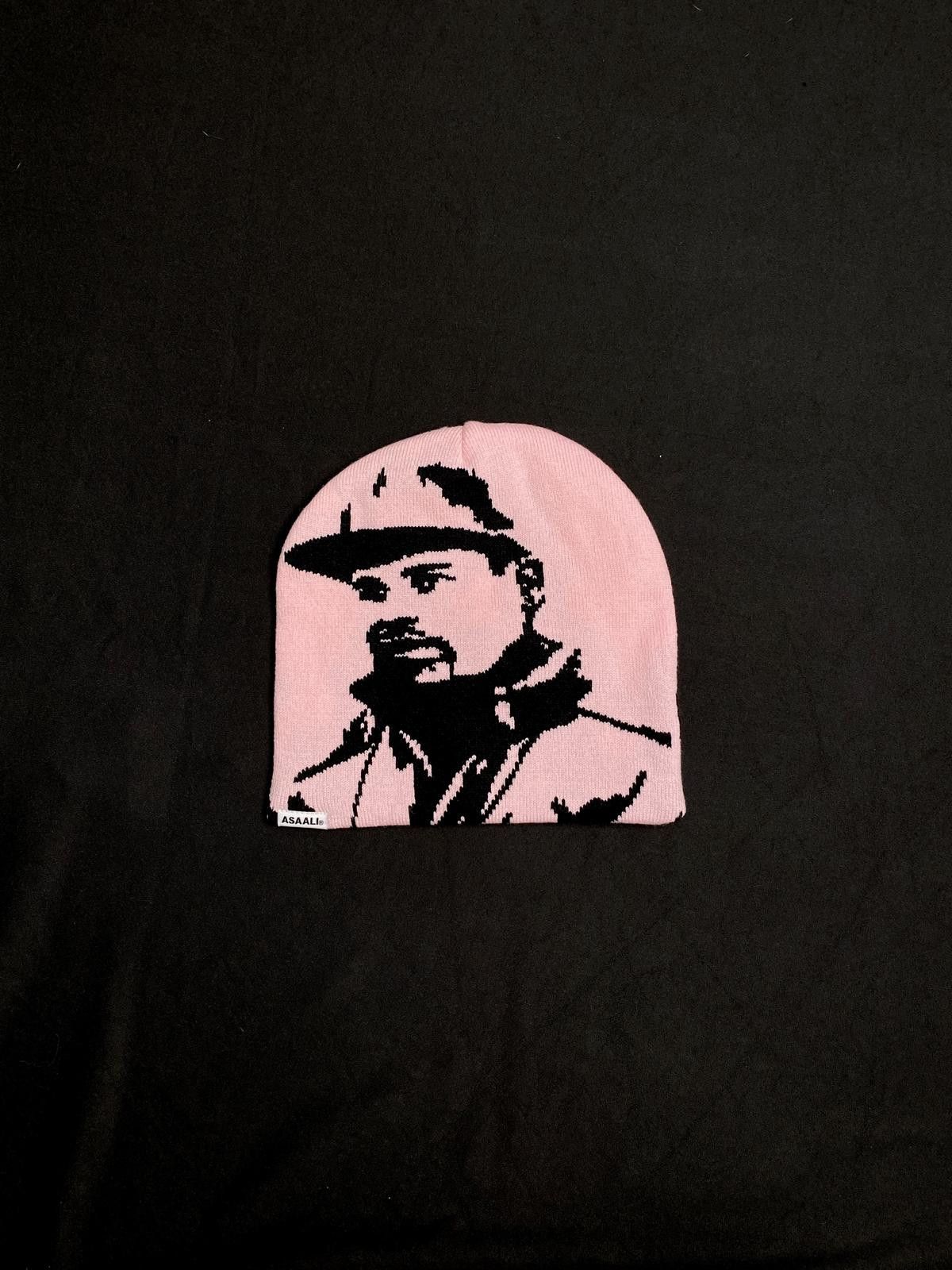 Asaali Rare Asaali Cartel Skully No Cuff Knit Pink Beanie Hats OS Size ONE SIZE - 5 Thumbnail