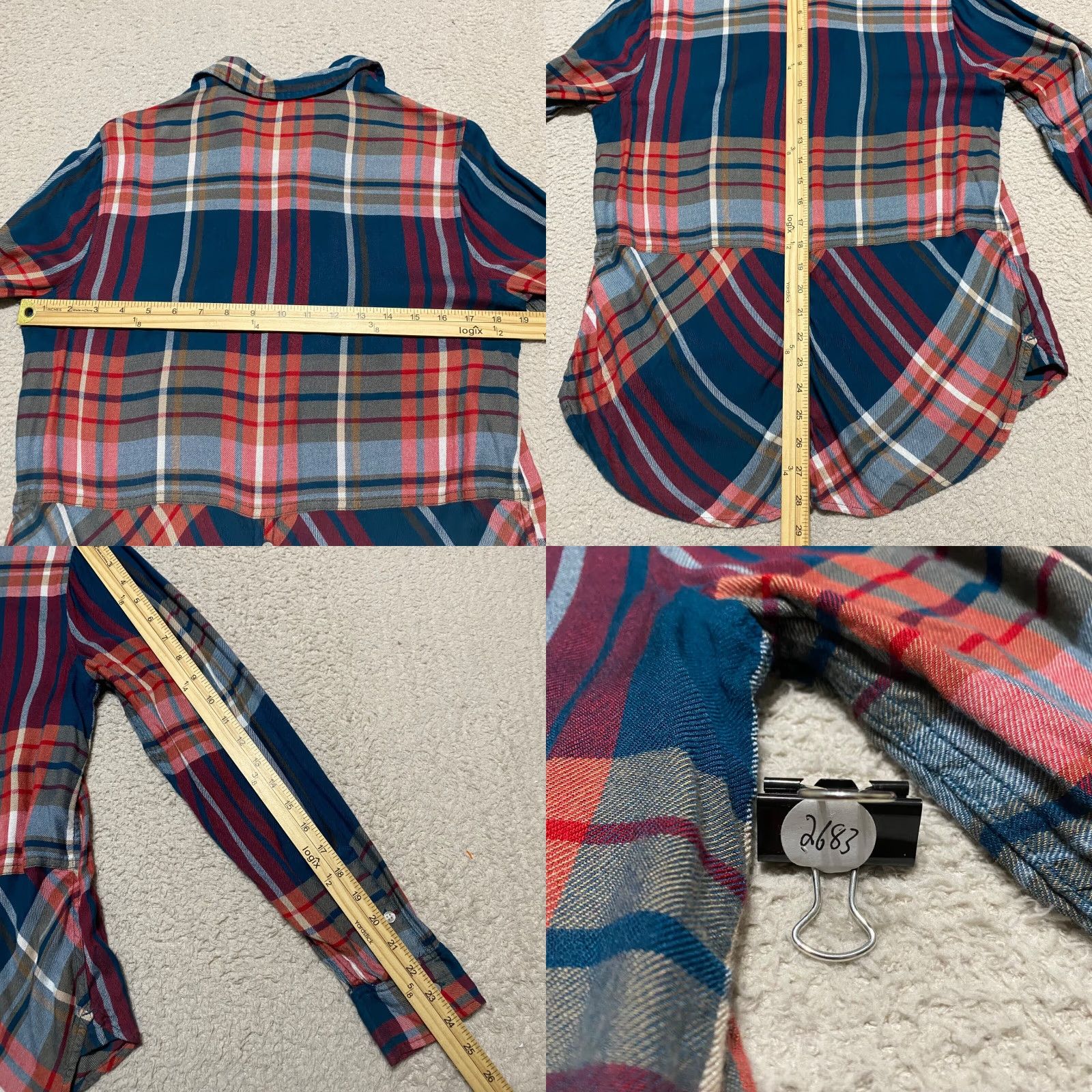 Lucky Brand Lucky Brand Womens Shirt M Multicolor Plaid Long Sleeve Button Up Size M / US 6-8 / IT 42-44 - 8 Thumbnail