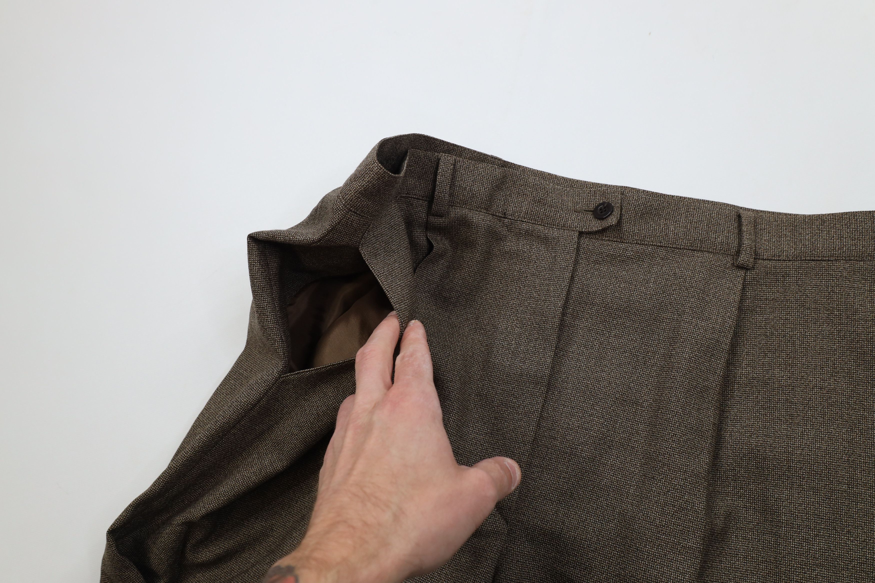 Ermenegildo Zegna Vintage Ermenegildo Zegna Wool Knit Chino Pants Brown Size 38" / US 16 / IT 52 - 7 Thumbnail