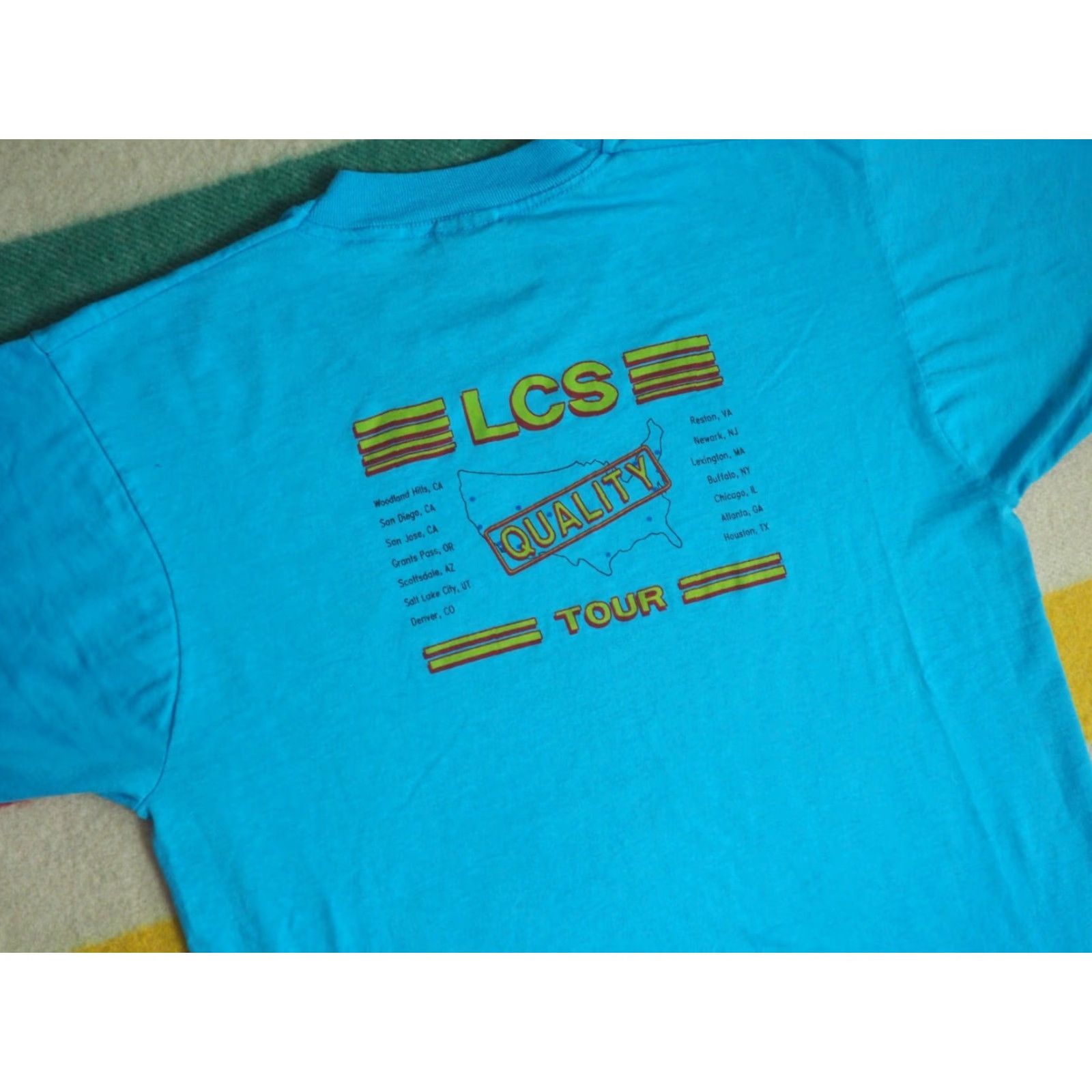 Vintage VTG Screen Stars LCS Computer Tour Tech Promo USA Black Tee Shirt L Mens Graphic Tee 80s 90s Blue Size US L / EU 52-54 / 3 - 2 Thumbnail