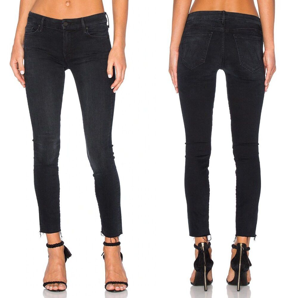 MOTHER MOTHER The Looker Ankle Fray Blackbird Jeans Size 25 Size 25" / US 0 / IT 36 - 1 Thumbnail