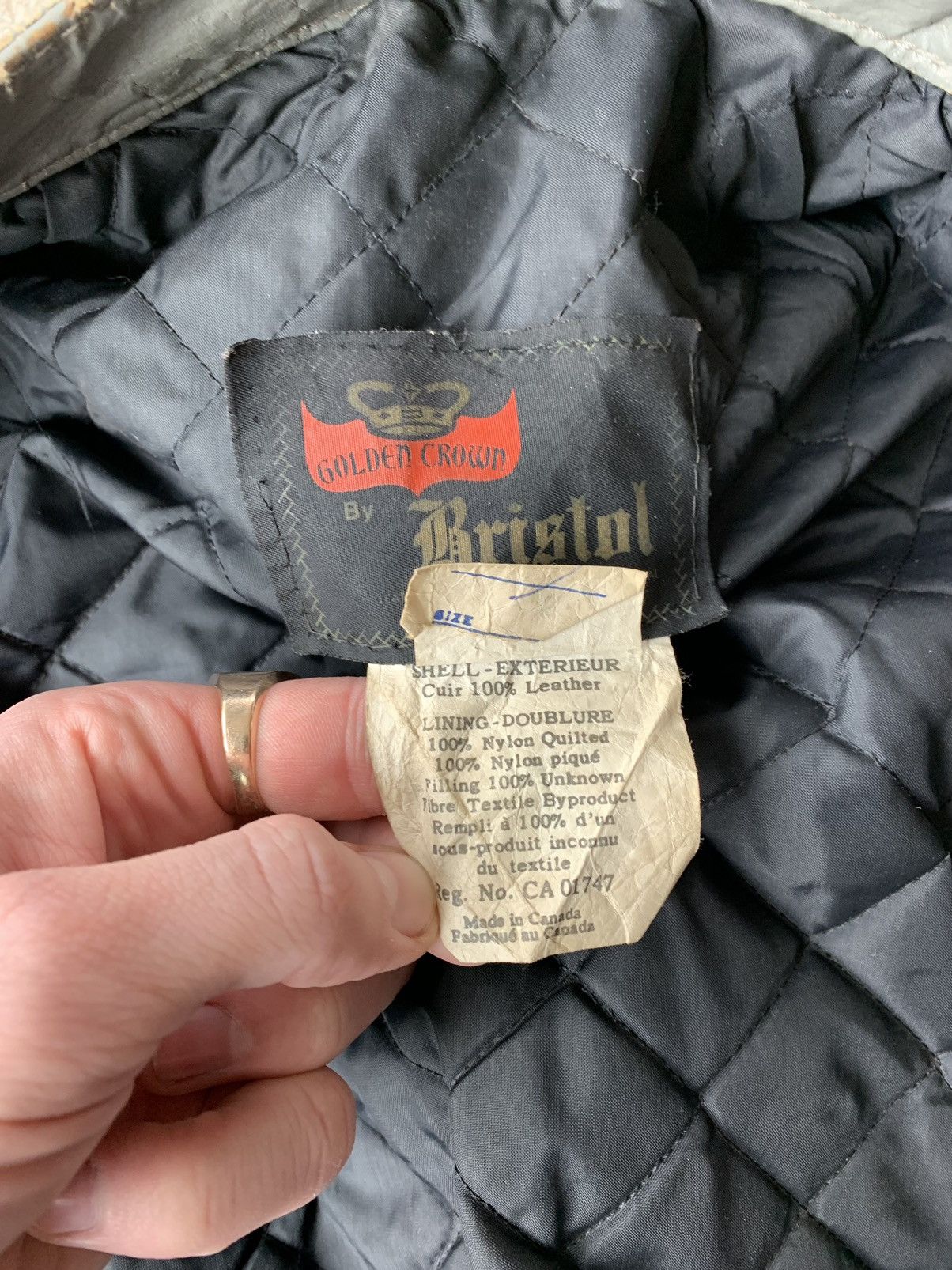Other × Vintage 80s Bristol Golden Crown Vintage Leather Motorcycle Jacket S Size US M / EU 48-50 / 2 - 7 Thumbnail