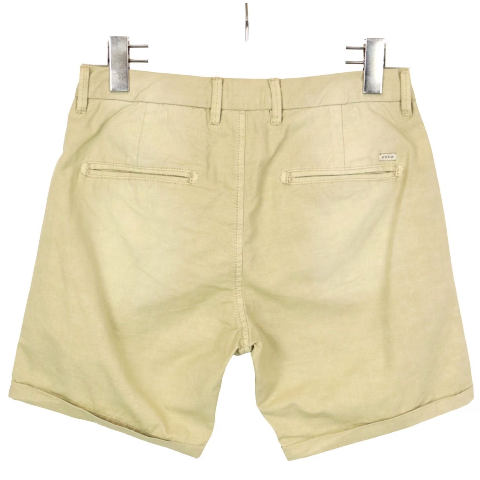 Scotch & Soda SCOTCH & SODA Shorts Men W29 Turn Up Faded Logo With Pockets Beige Cotton Regular Size US 29 - 2 Thumbnail