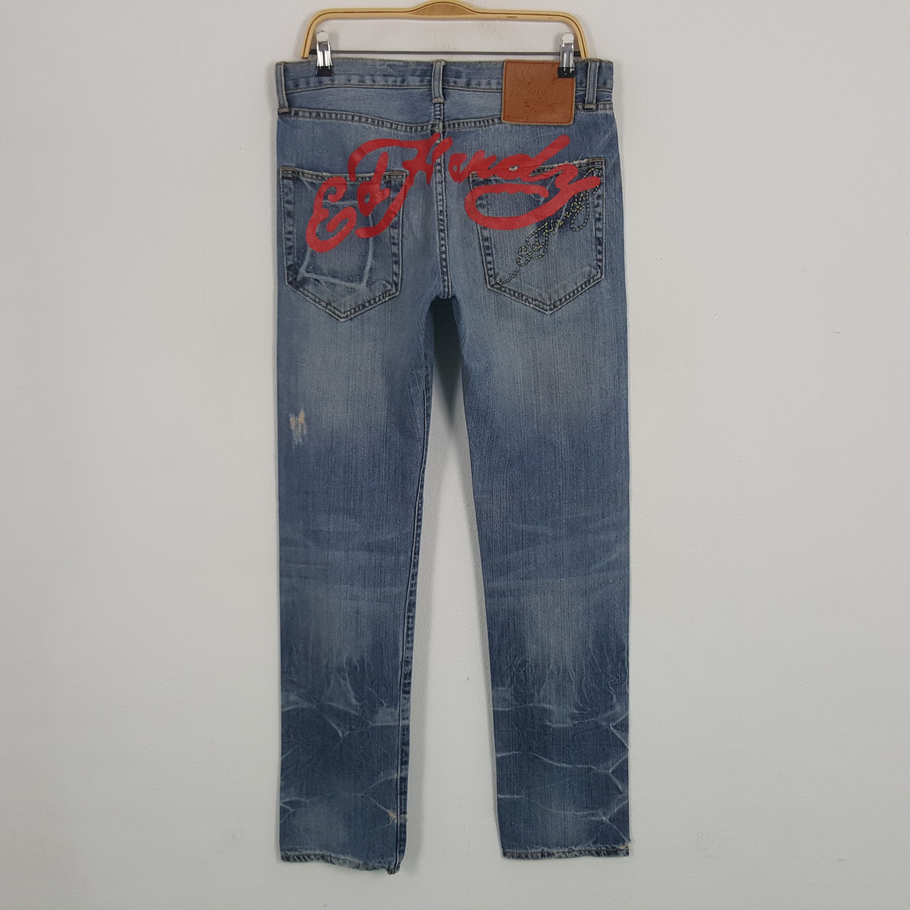 Christian Audigier × Ed Hardy × Vintage Vintage Ed Hardy Christian Audigier Custom Art Denim Jeans Size US 32 / EU 48 - 1 Thumbnail