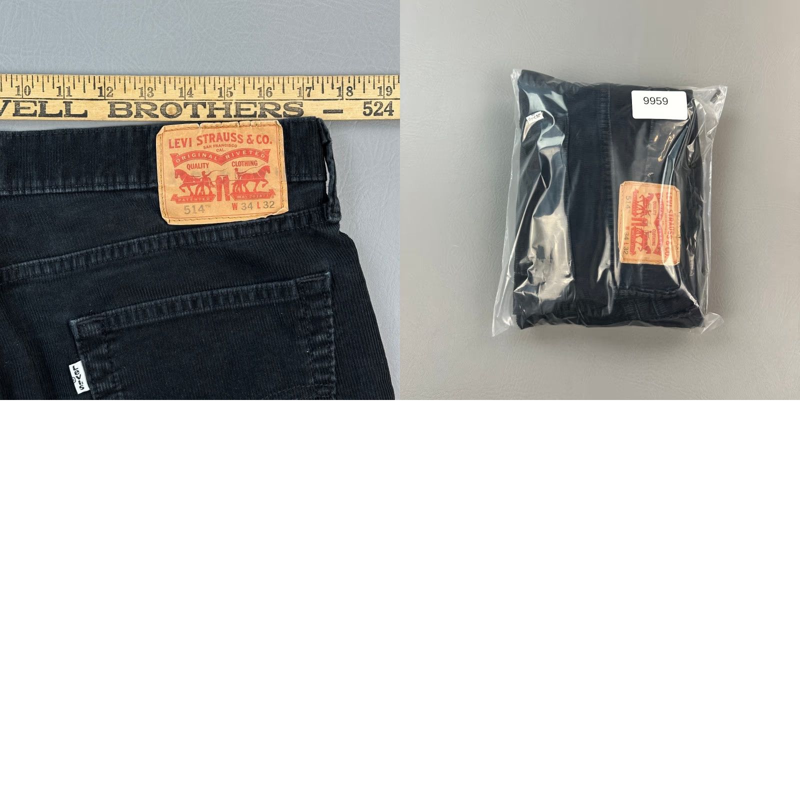Levi's Levi's 514 Pants Mens 34x32 Black Corduroy Straight Fit Grunge Casual Skate 90s USA Vintage Mens Jeans Size US 34 / EU 50 - 9 Thumbnail