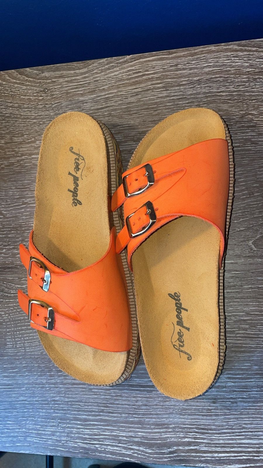 Free People Free People Platform Sandals w/ Orange Leather Size US 7.5 / IT 37.5 - 4 Thumbnail