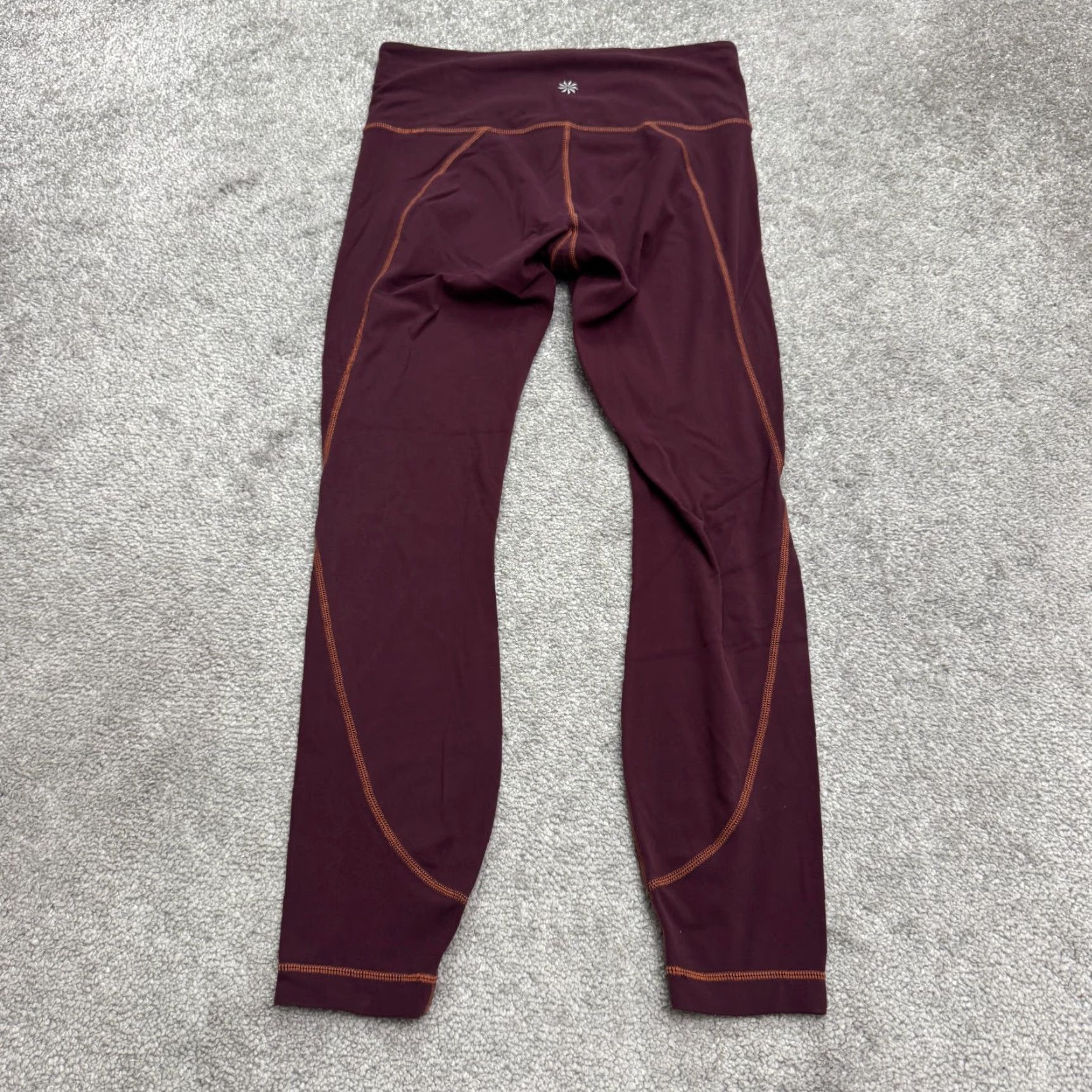 Athleta VINTAGE Athleta Women’s Leggings Cropped Skinny Activewear Yoga Fall Spring Summer Winter Maroon Size S Size 28" / US 6 / IT 42 - 2 Thumbnail