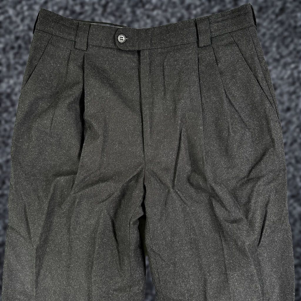 Versace V2 by Versace Dress Pants Mens 36x29 Gray Pleated Cuffed Straight Leg Trousers Size US 36 / EU 52 - 1 Thumbnail