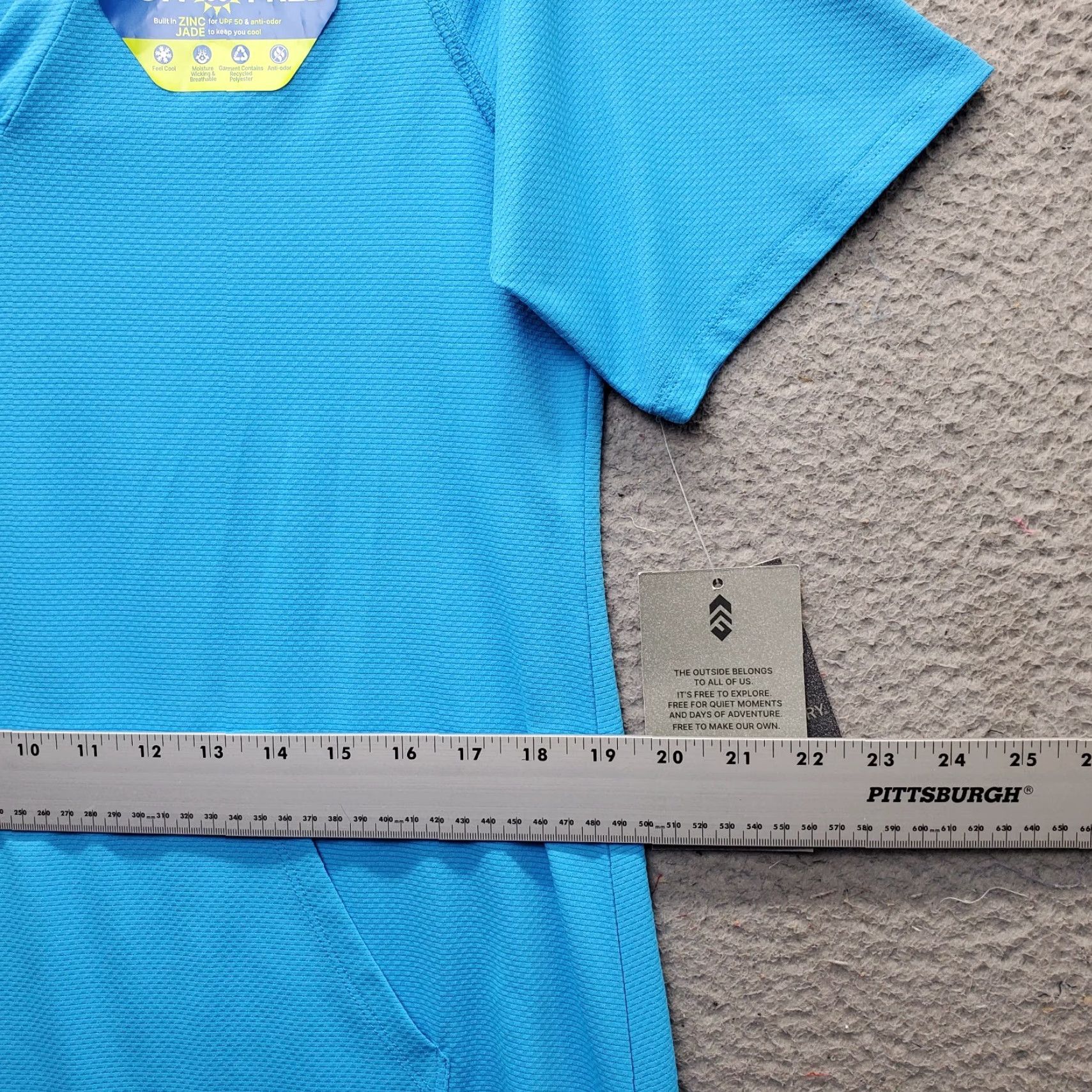 Free Country Free Country Sundress Women L Blue Short Sleeves Ruched UPF 50 SZLSS5808 Size 36" / US 14 / IT 50 - 4 Thumbnail
