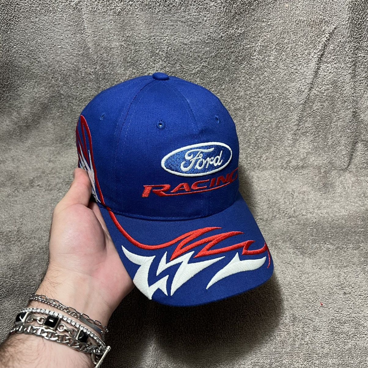 Ford × Vintage Vintage Y2K Ford Racing Strap Back Hat Tribal Grunge NASCAR Size ONE SIZE - 1 Thumbnail