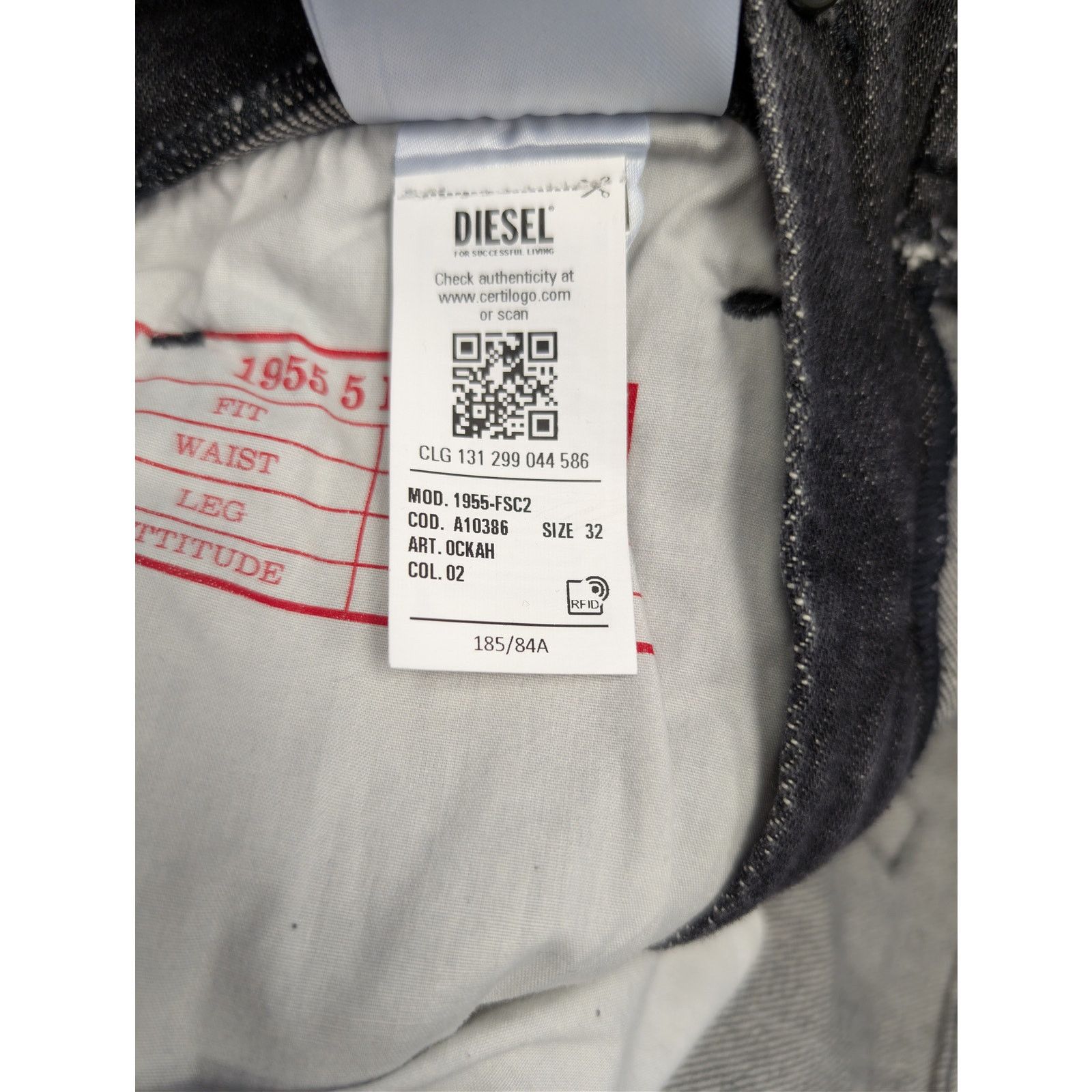 Diesel o1rshd1 D-Viker regular straight-leg jeans black / dark grey Size US 32 / EU 48 - 21 Thumbnail
