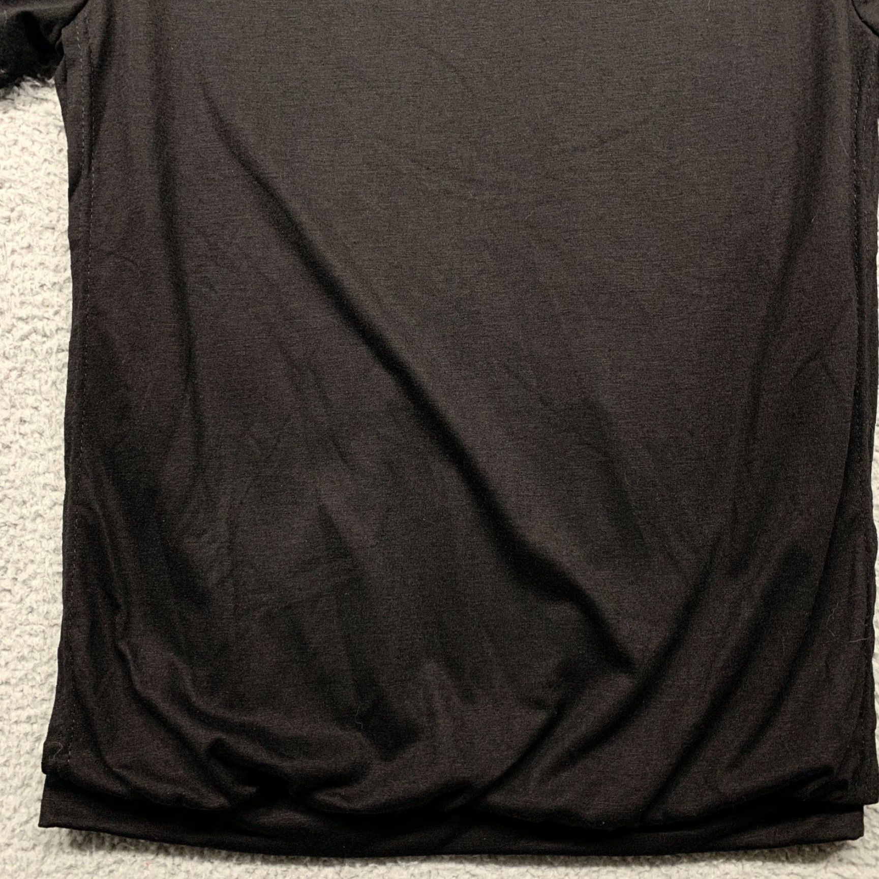 Vintage Maternity Nursing Tee Black XL Elastic Gathered Hem Side Slits Comfortable NWOT Shirt Women XL Black Easy Nursing Tee Size XL / US 12-14 / IT 48-50 - 3 Thumbnail