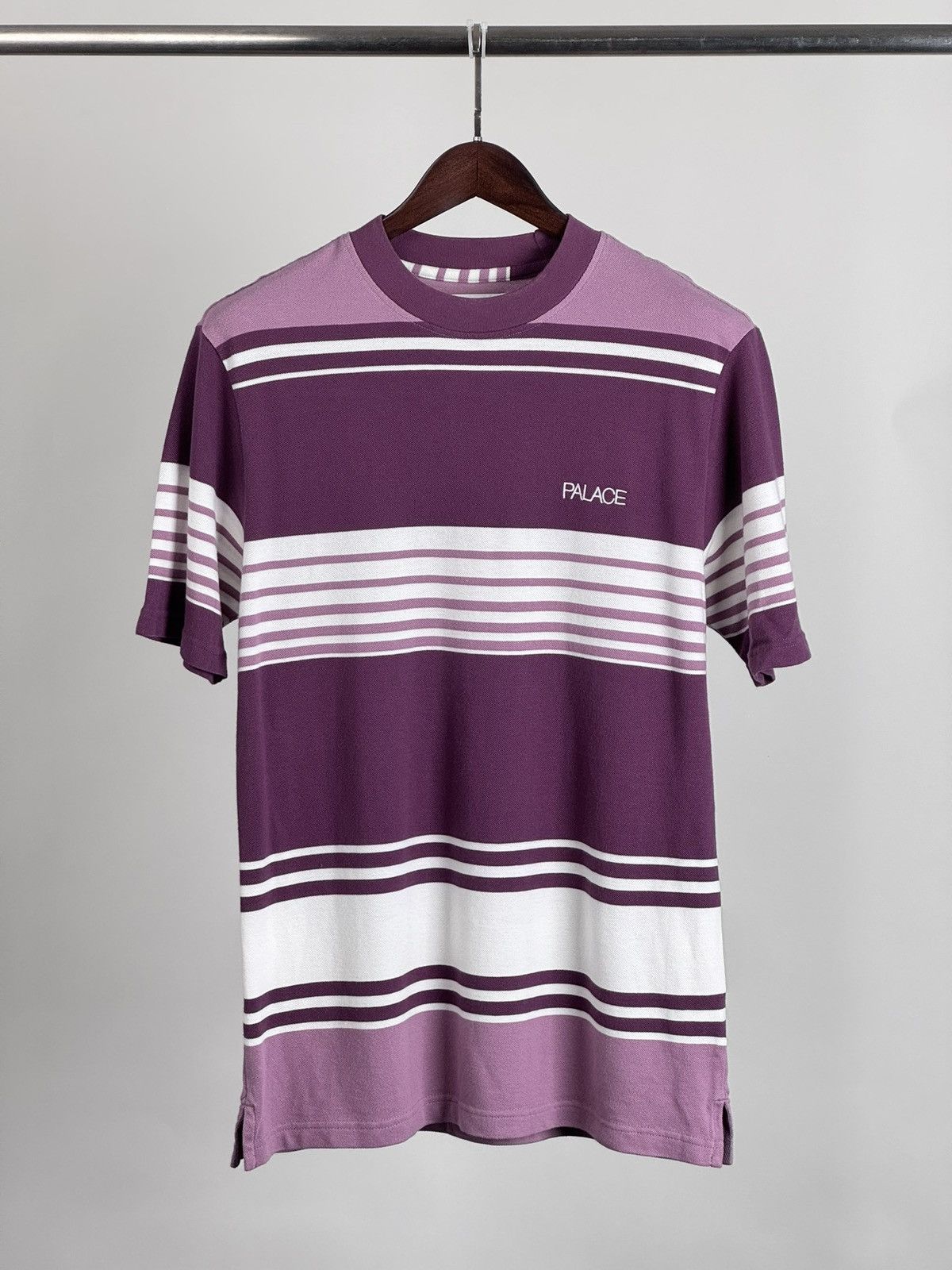 image of Palace Stripes Tee M in Purple, Men's (Size Medium)