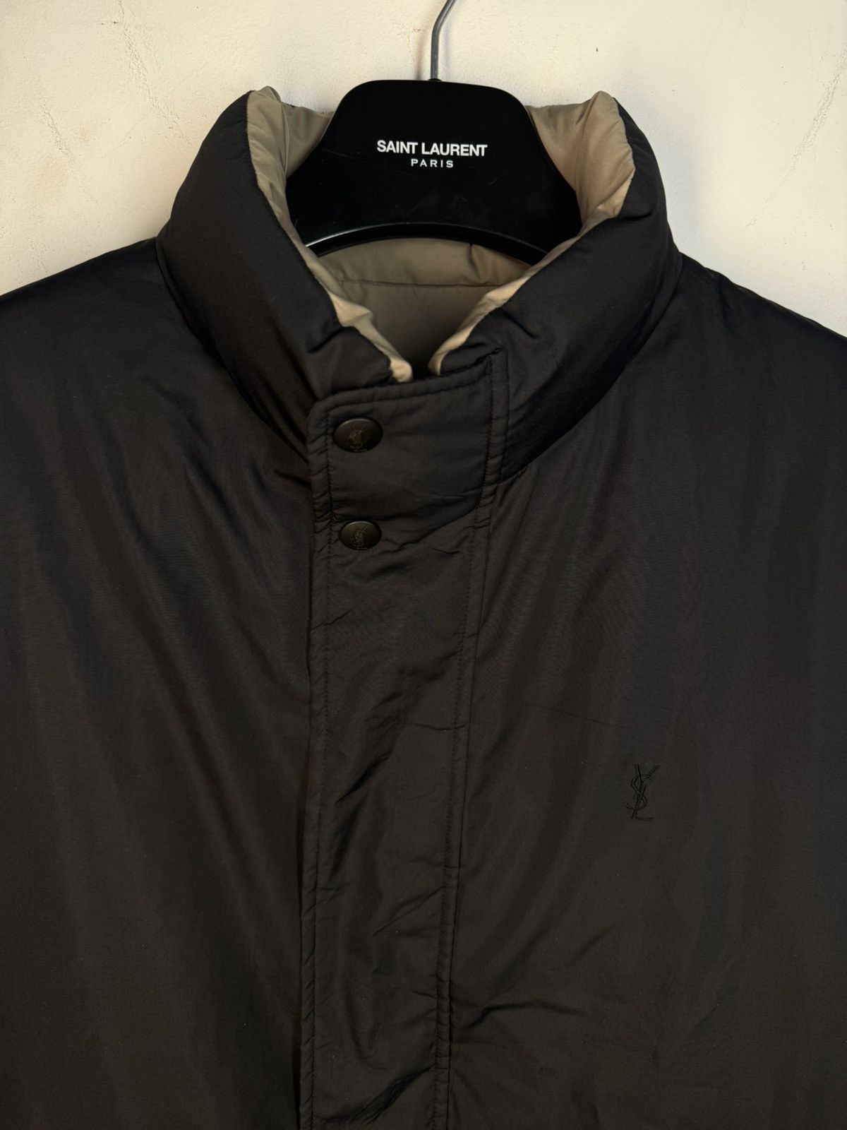 Yves Saint Laurent 2Side Puffer YSL Down Jacket Winter Beige/Black Bomber Zip Size US M / EU 48-50 / 2 - 17 Thumbnail