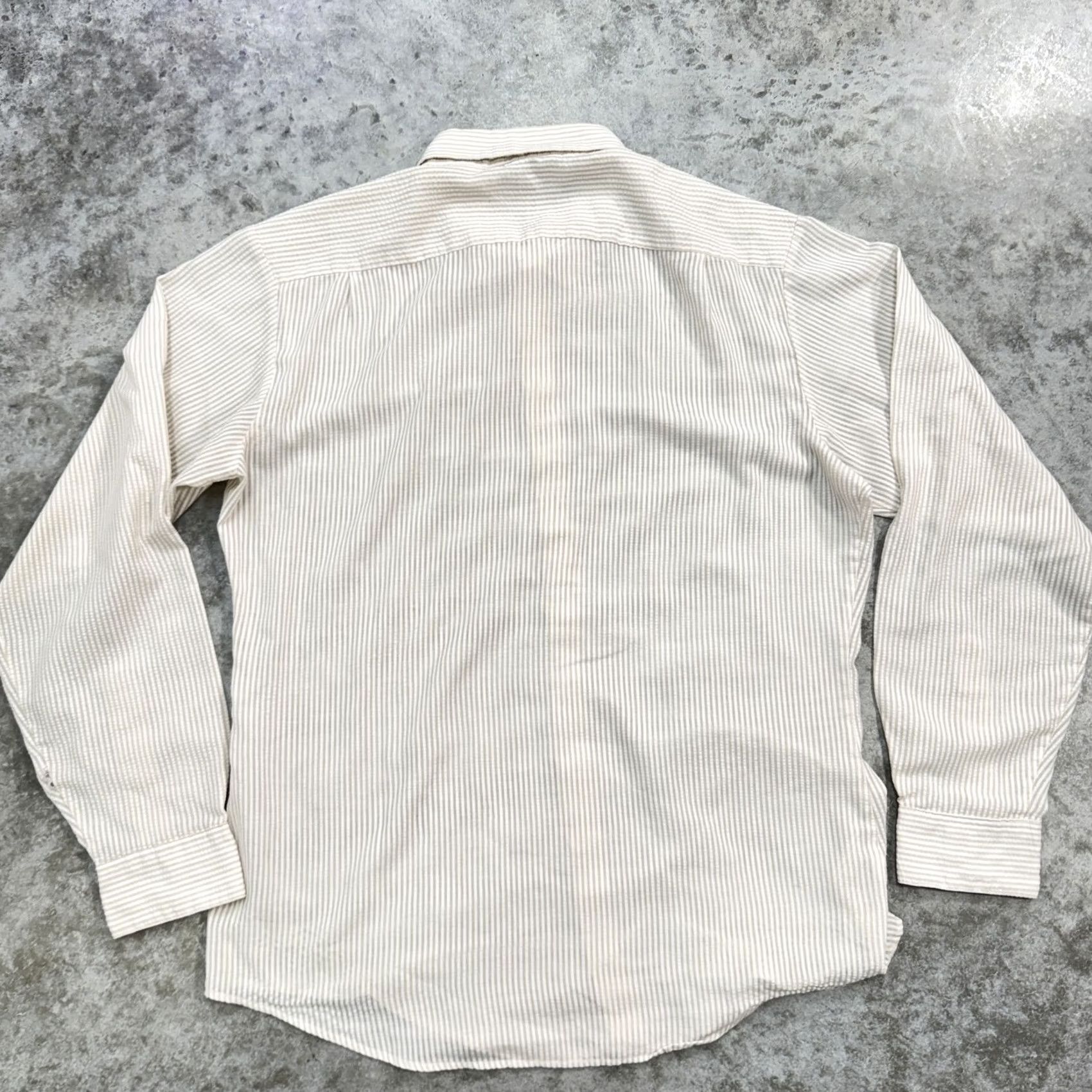 Levi's VINTAGE Levis Shirt Mens XL Beige White Striped Button-Down Cowboy Embroidered Western Size US XL / EU 56 / 4 - 6 Thumbnail