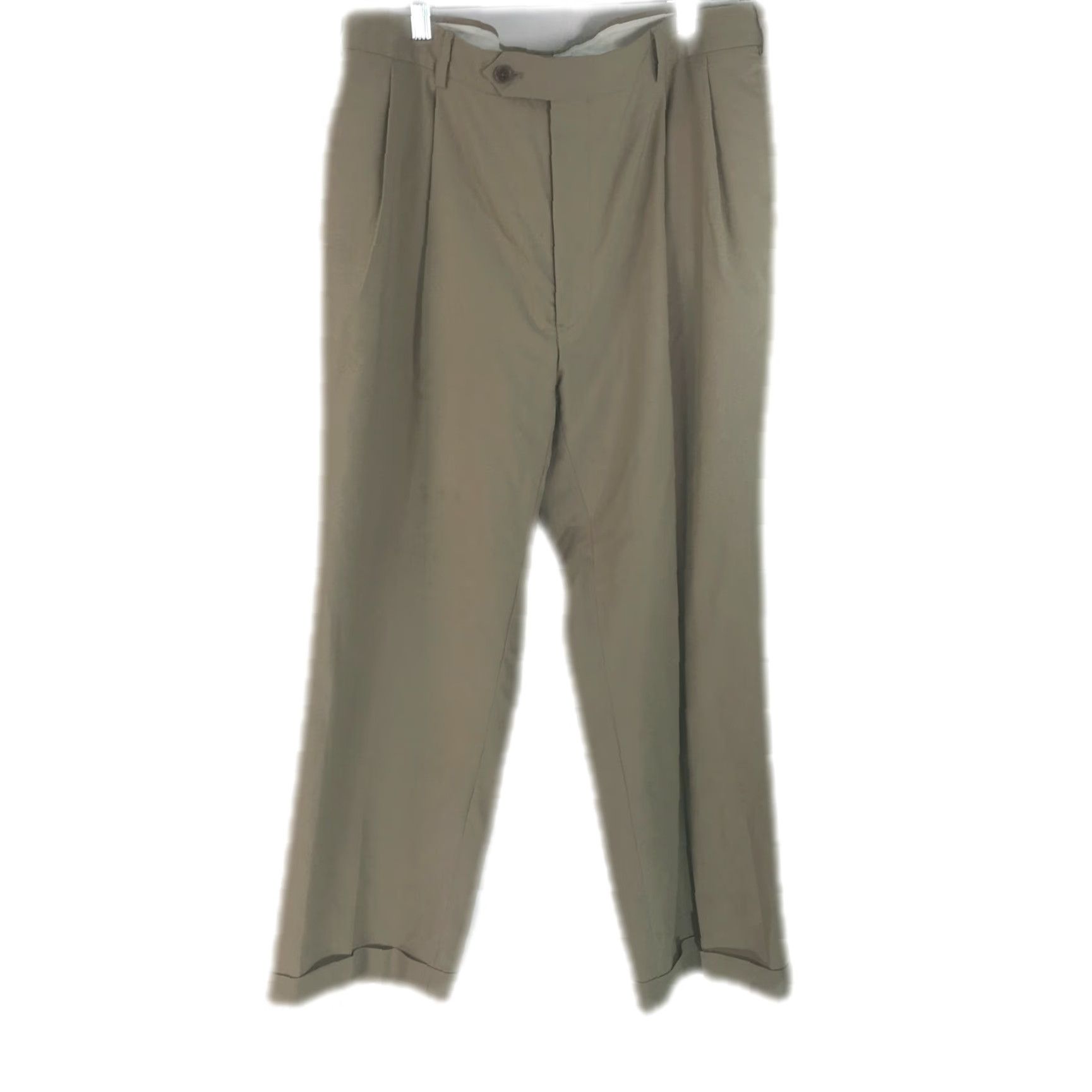 Brooks Brothers VINTAGE Brooks Brothers 346 Mens Casual Pleated Beige Dress Pants 37X32 Beige Wool 100% Mens Pants Size US 34 / EU 50 - 2 Thumbnail