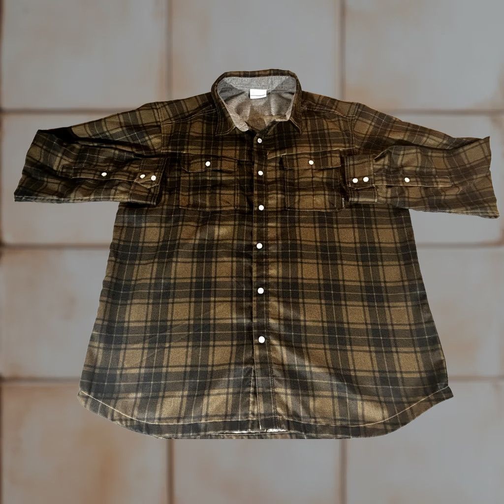 Vintage Columbia Flannel Shirt Mens Large Plaid Pearl Snap Lined Long Sleeve Outdoor Shirt Mens L Brown Plaid Outdoor Mens Shirt Size US L / EU 52-54 / 3 - 1 Thumbnail