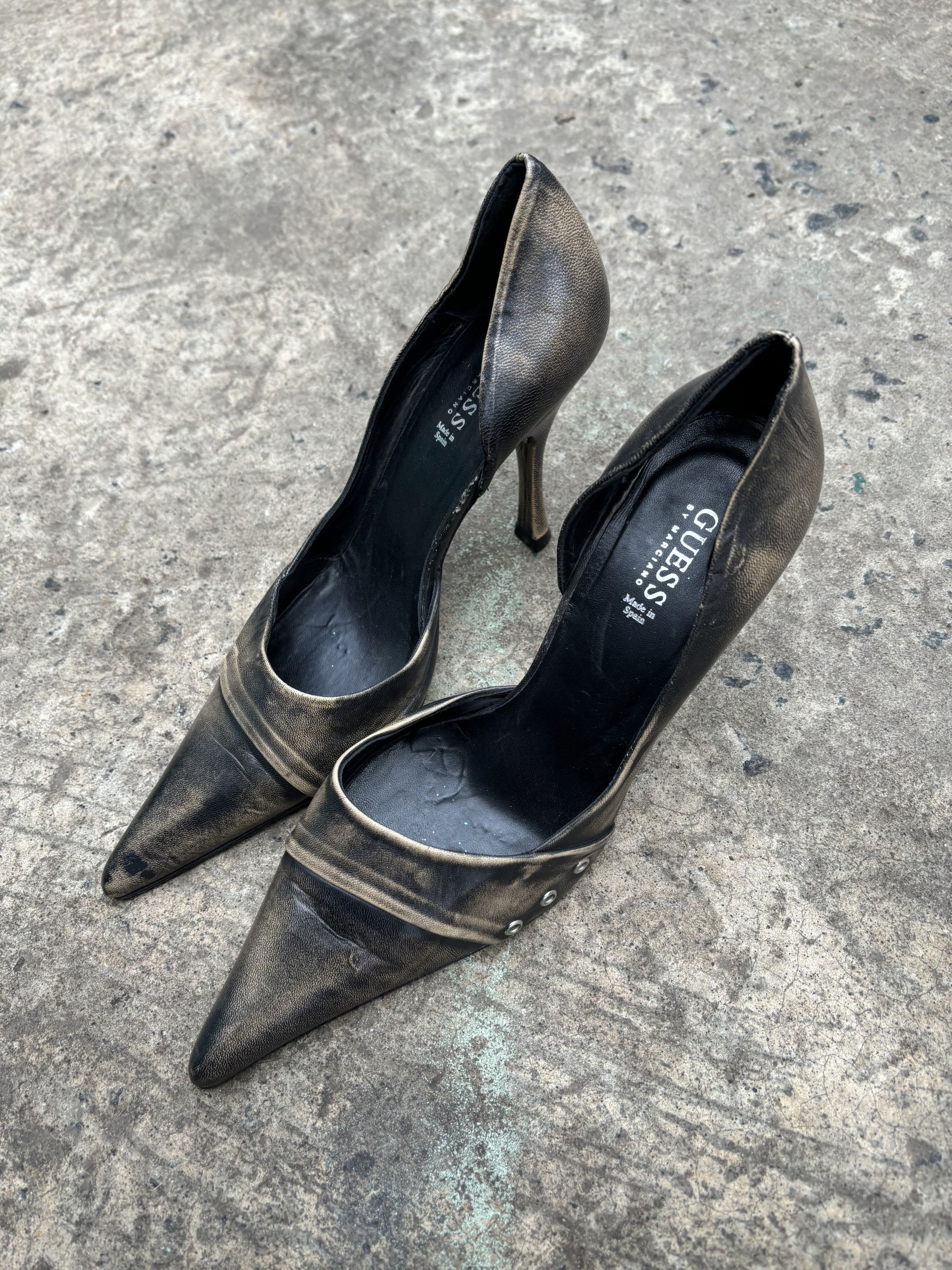 Guess Vintage 90s Guess by Marciano Leather Washed Heels Size US 7 / IT 37 - 1 Thumbnail