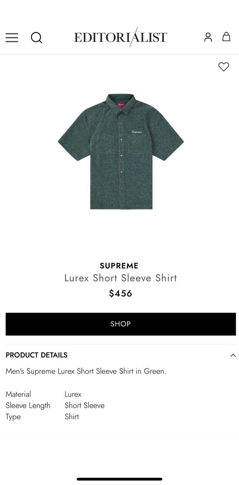 Supreme Supreme Lurex FW 22 S/S Shirt Green Size US XL / EU 56 / 4 - 6 Thumbnail